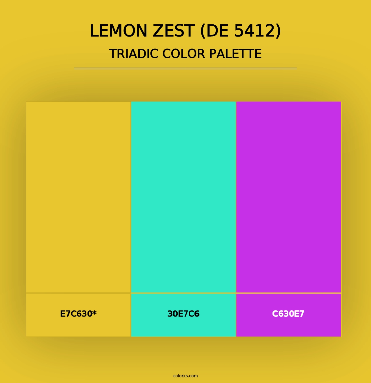 Lemon Zest (DE 5412) - Triadic Color Palette