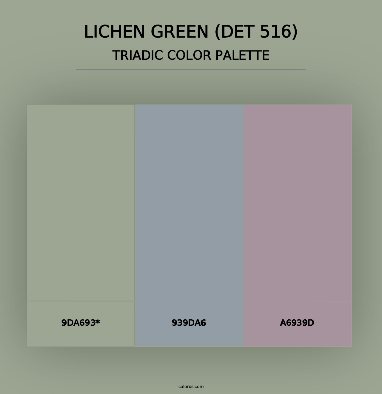 Lichen Green (DET 516) - Triadic Color Palette