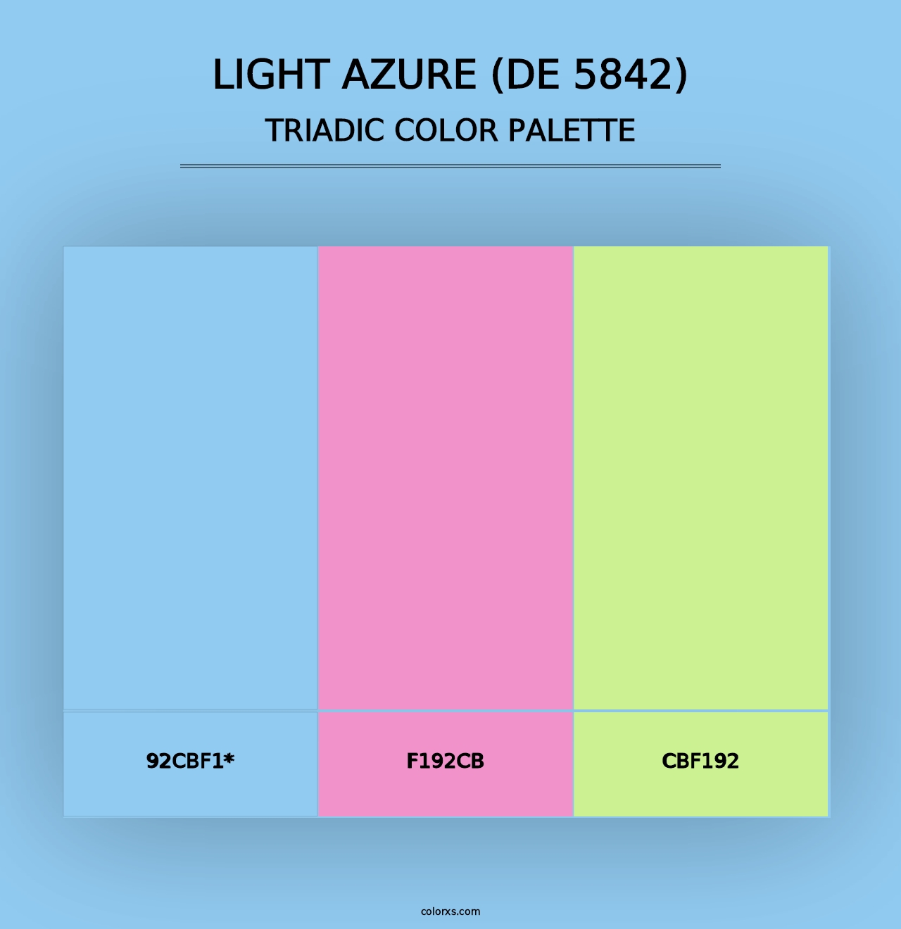 Light Azure (DE 5842) - Triadic Color Palette