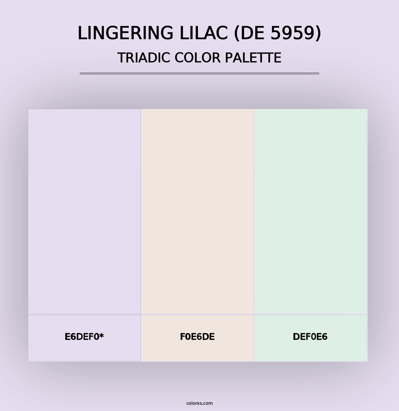 Lingering Lilac (DE 5959) - Triadic Color Palette