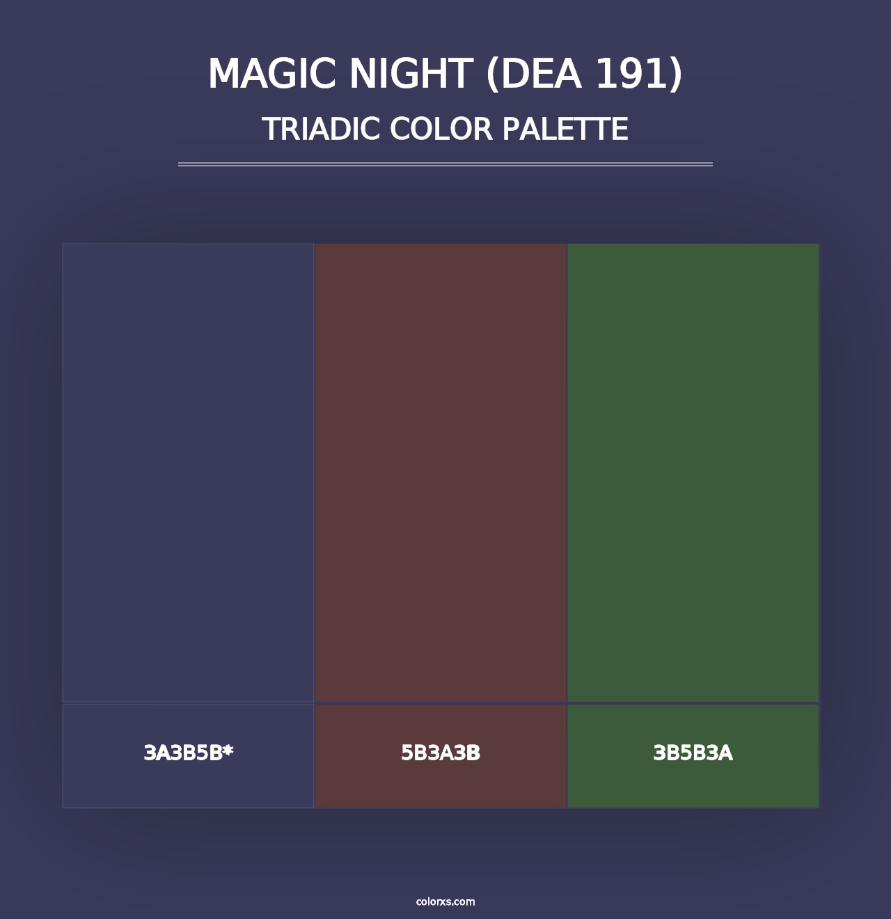 Magic Night (DEA 191) - Triadic Color Palette