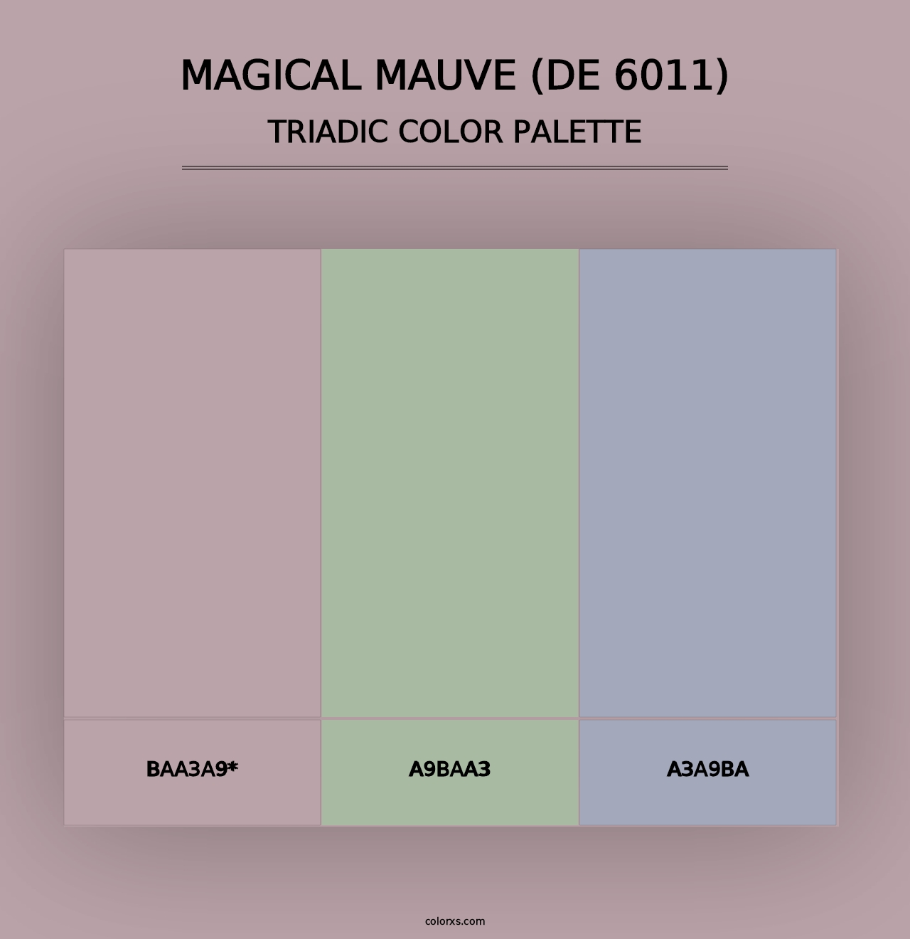 Magical Mauve (DE 6011) - Triadic Color Palette