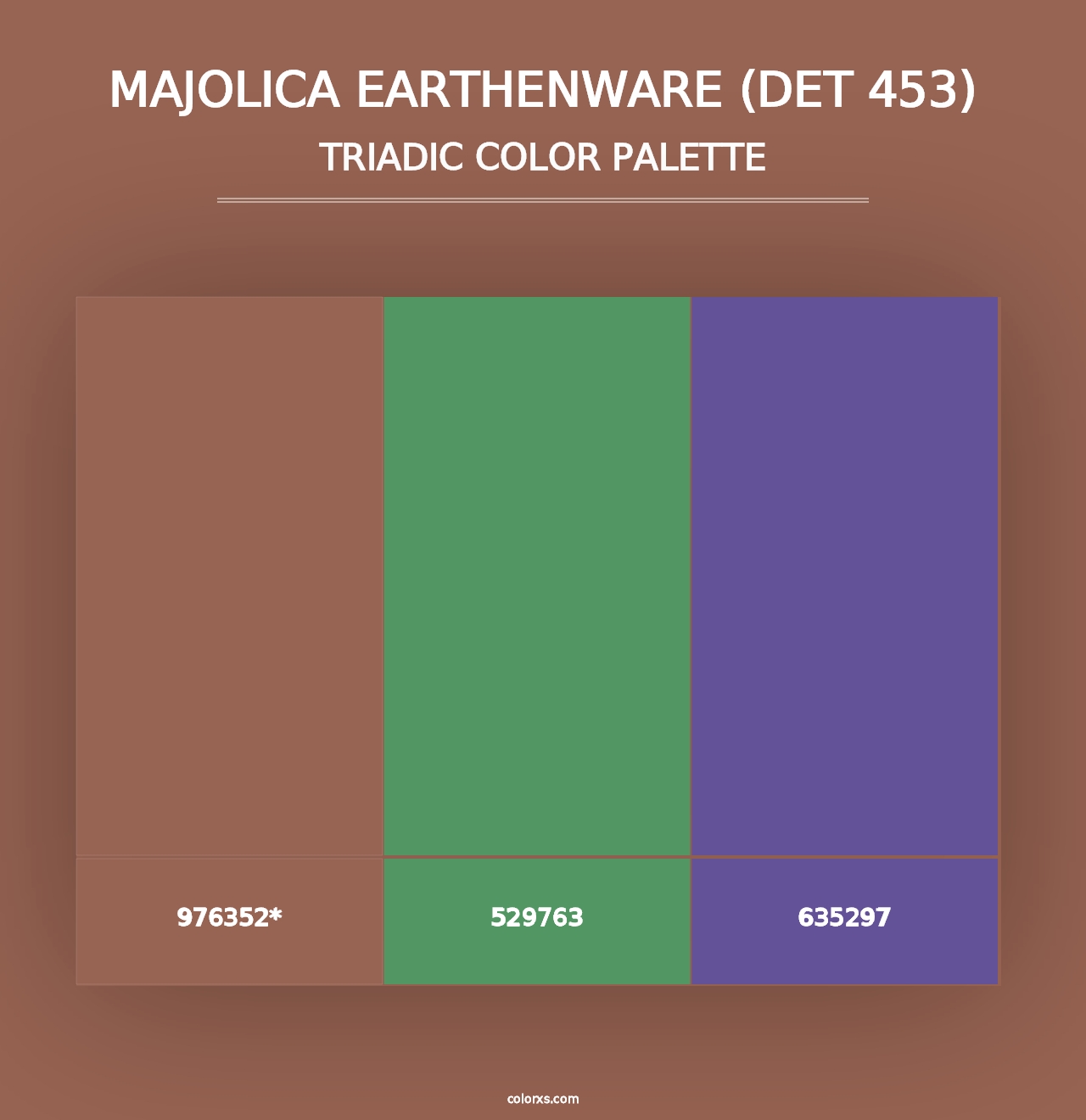 Majolica Earthenware (DET 453) - Triadic Color Palette