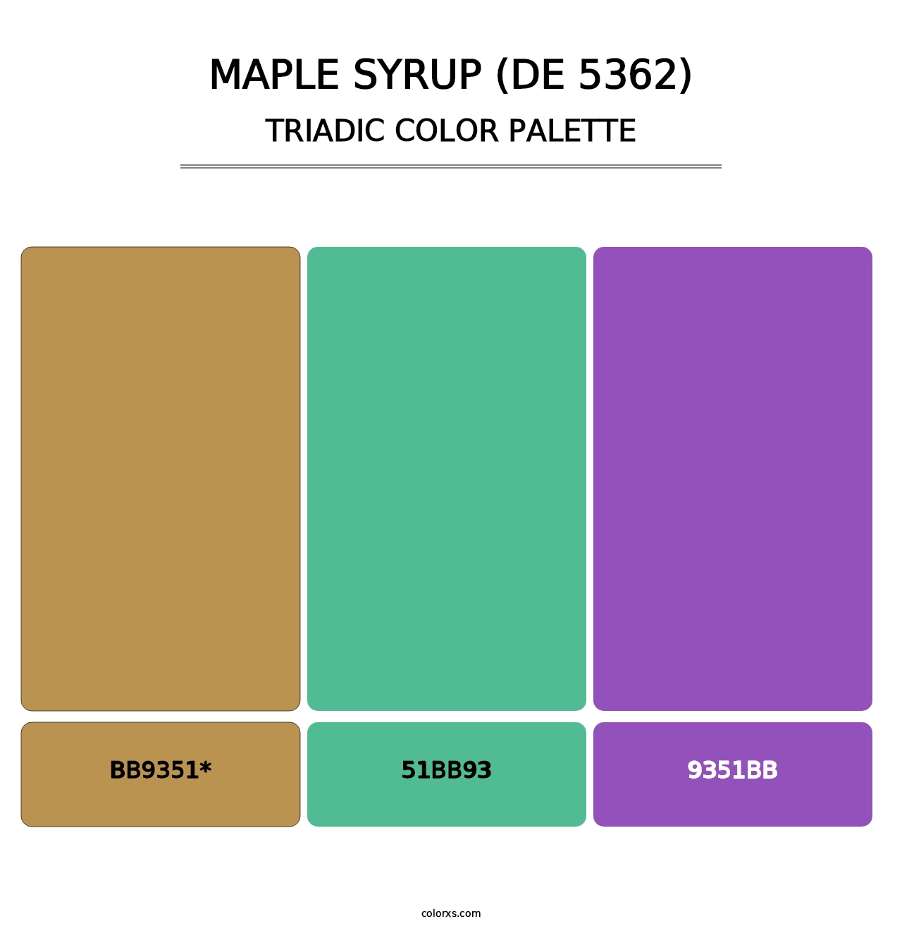 Maple Syrup (DE 5362) - Triadic Color Palette