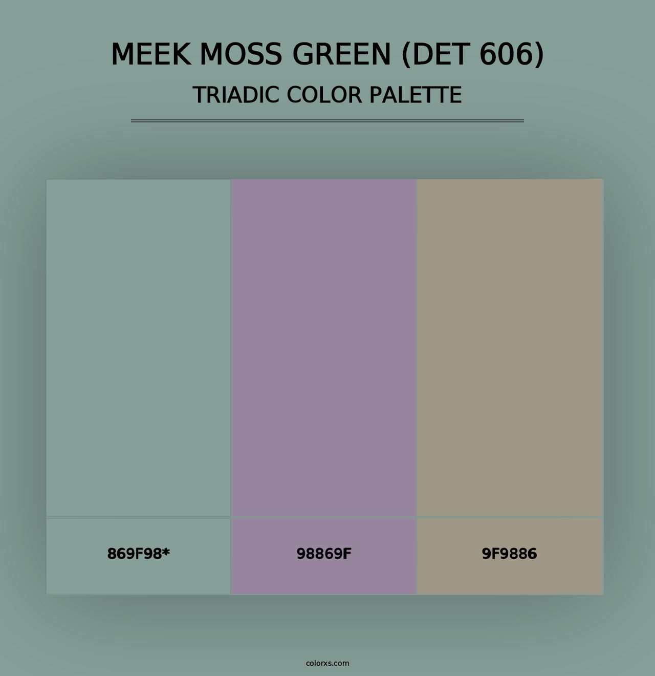 Meek Moss Green (DET 606) - Triadic Color Palette