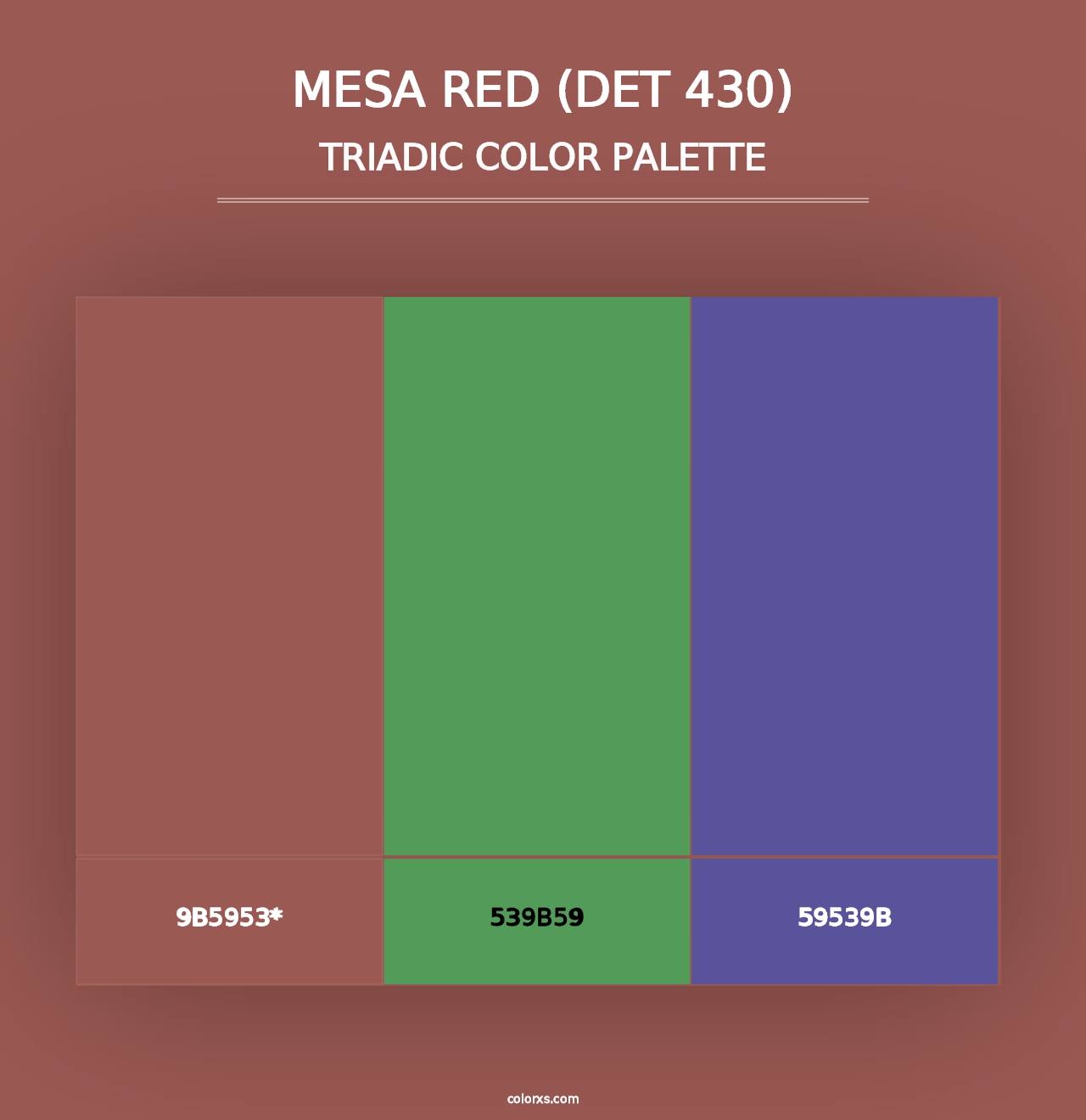 Mesa Red (DET 430) - Triadic Color Palette