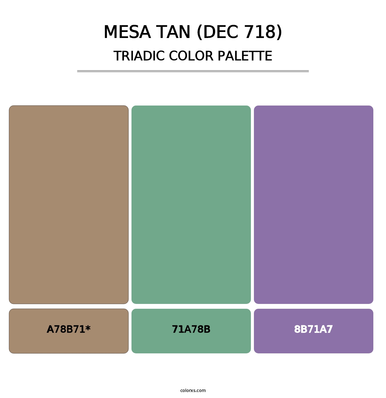 Mesa Tan (DEC 718) - Triadic Color Palette