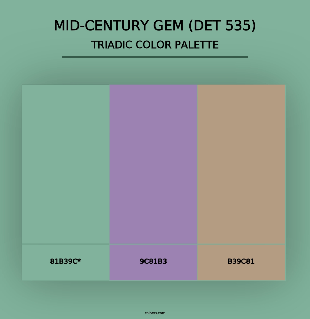 Mid-century Gem (DET 535) - Triadic Color Palette