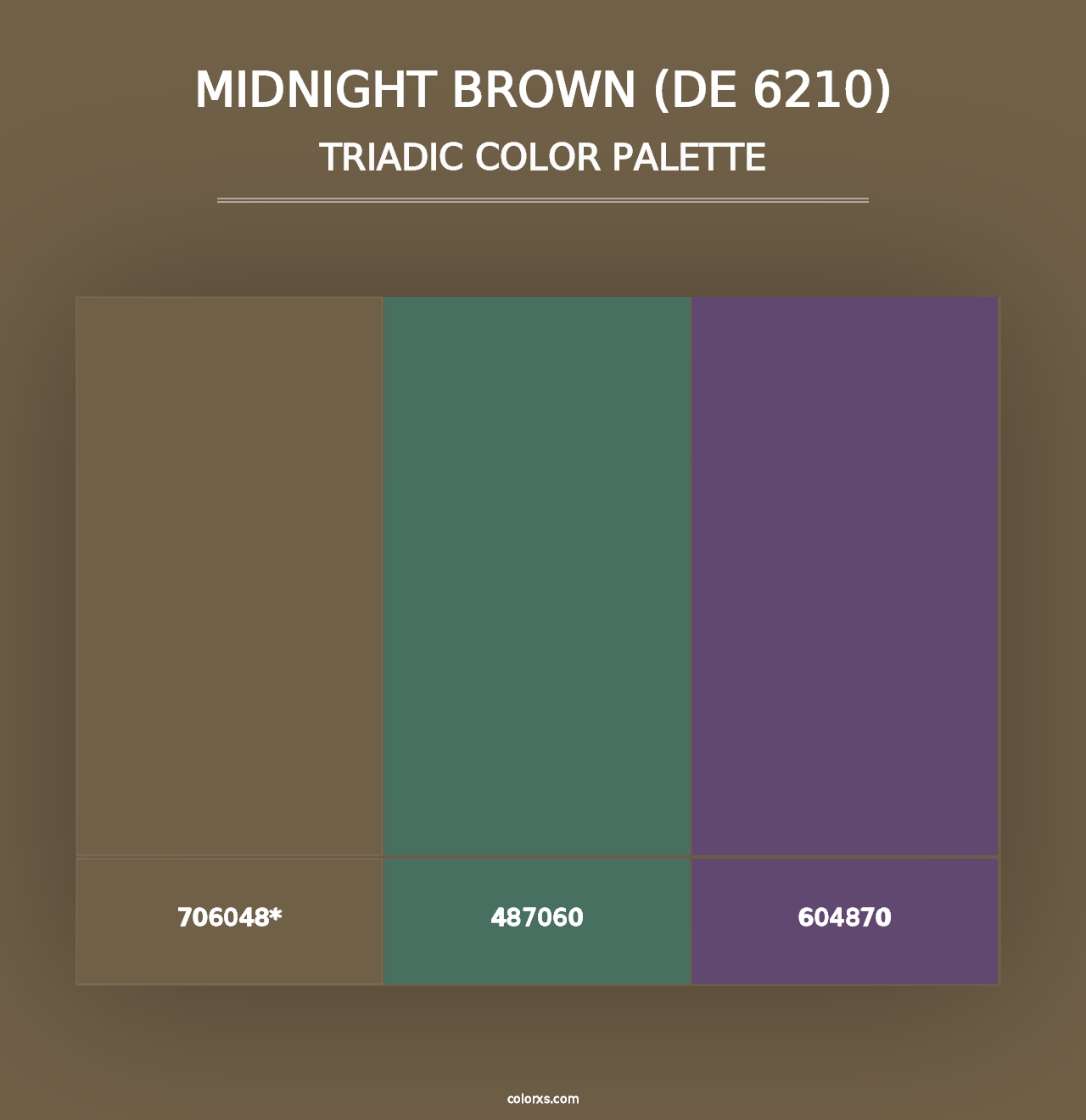 Midnight Brown (DE 6210) - Triadic Color Palette