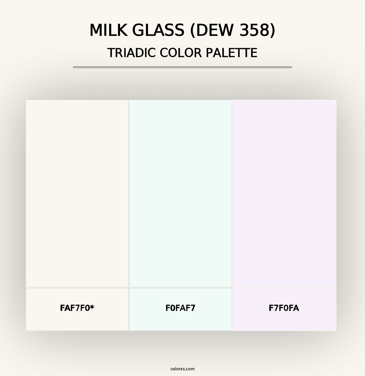 Milk Glass (DEW 358) - Triadic Color Palette