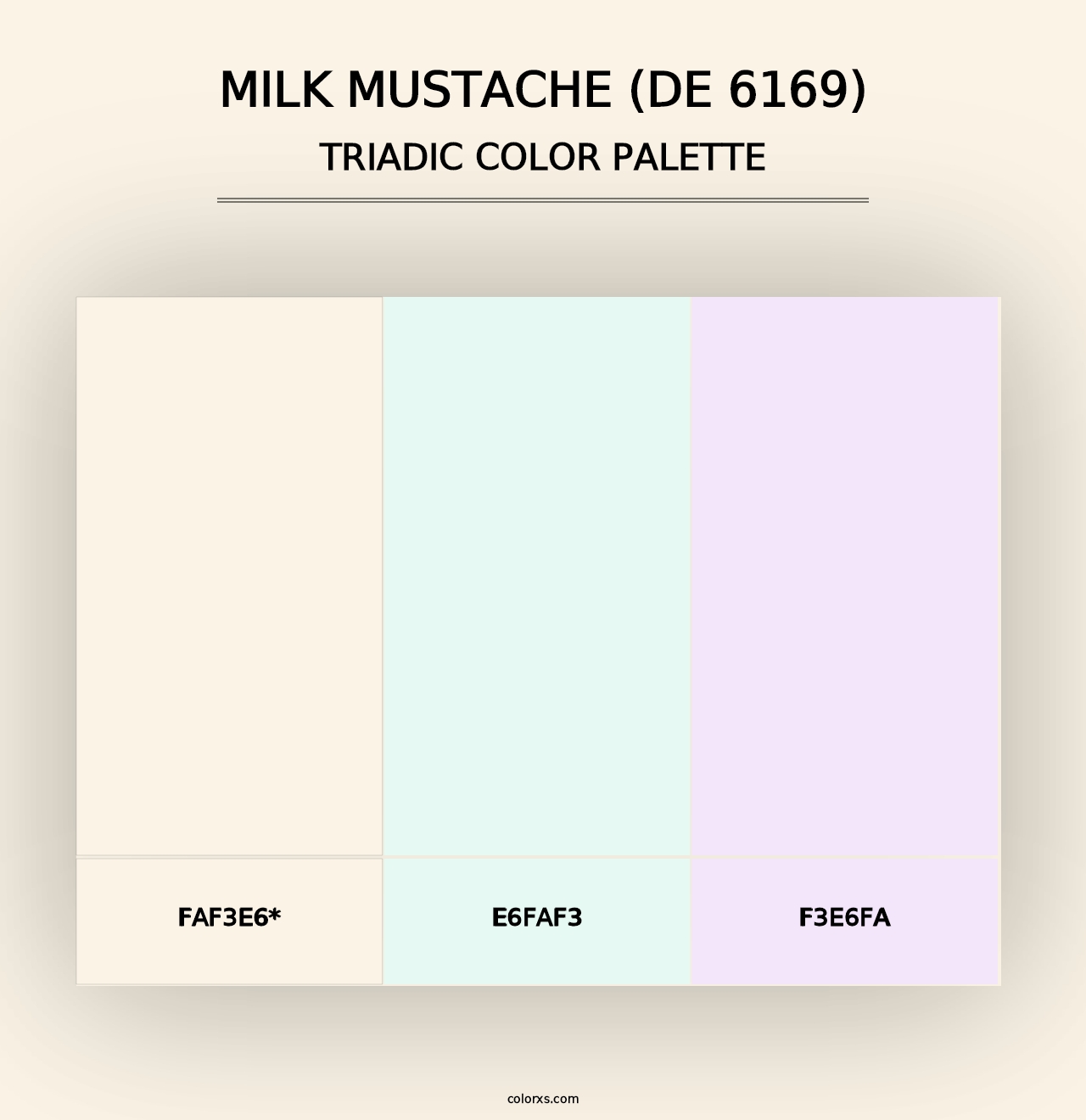 Milk Mustache (DE 6169) - Triadic Color Palette