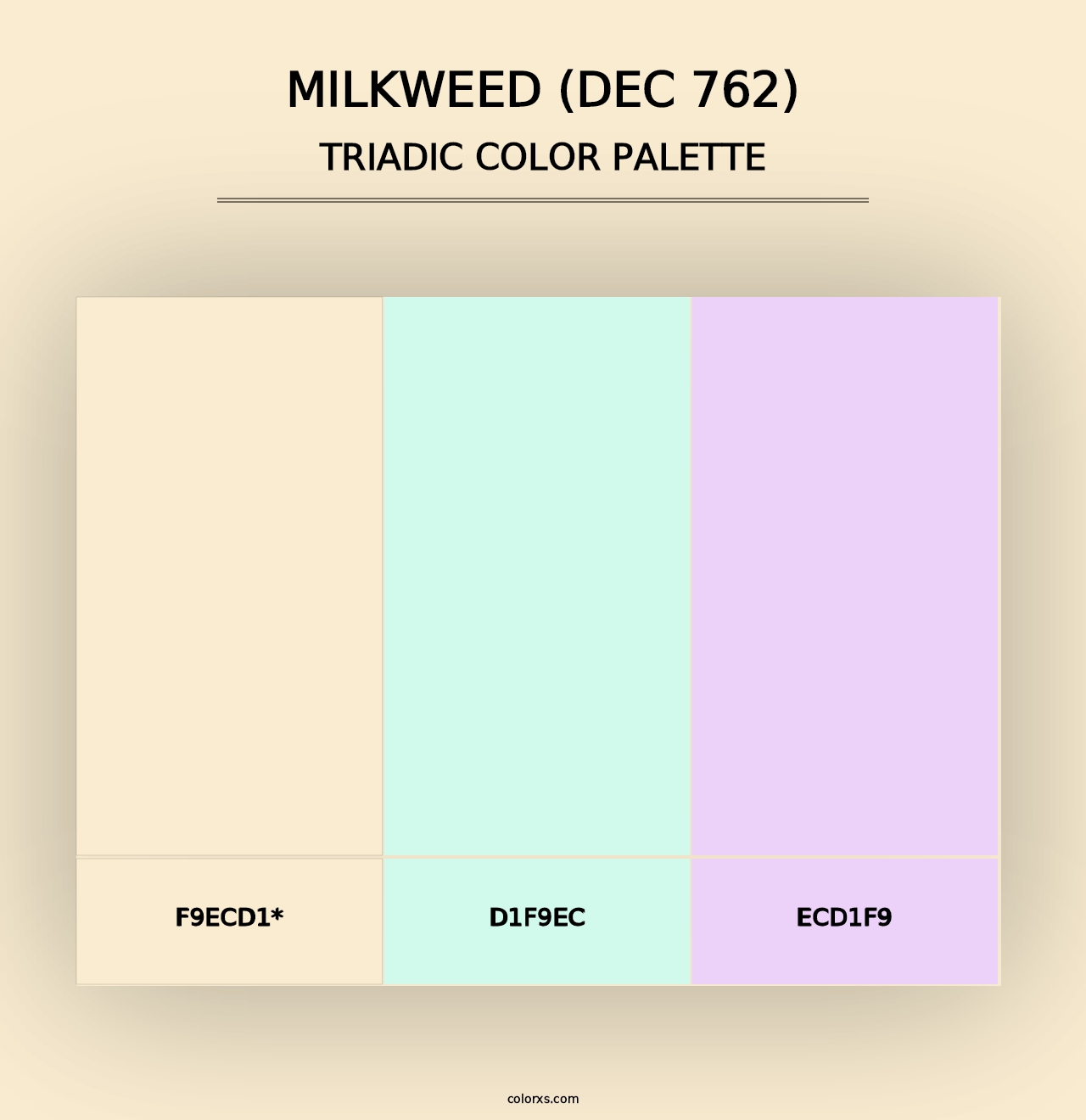 Milkweed (DEC 762) - Triadic Color Palette