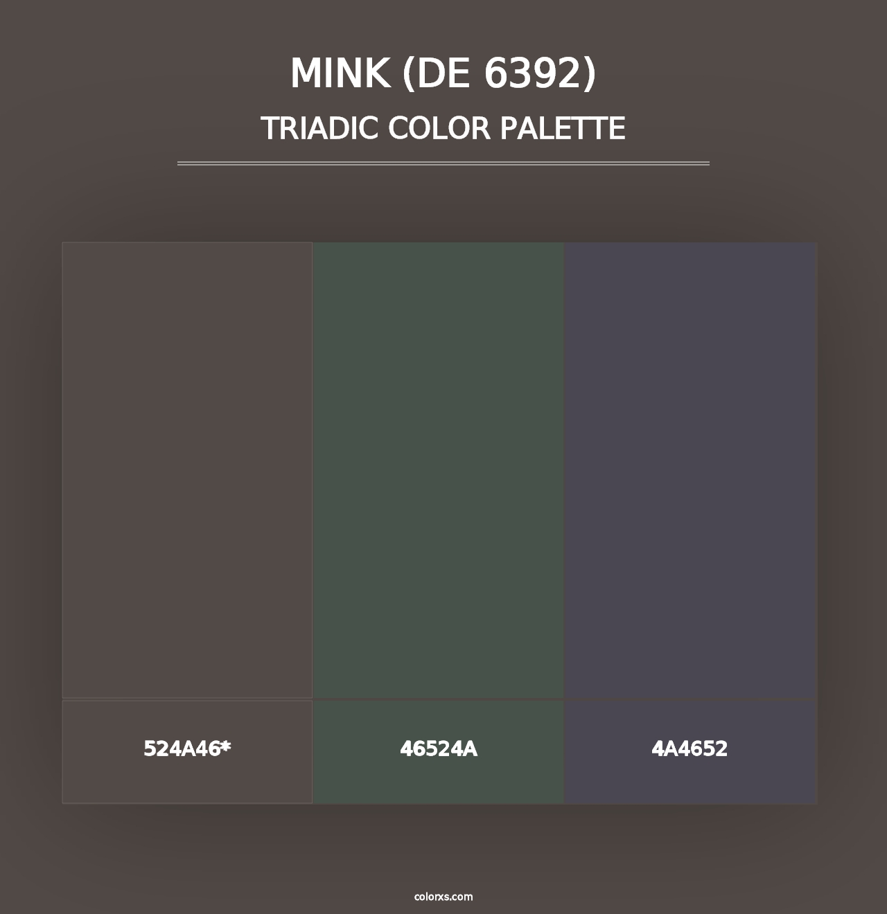 Mink (DE 6392) - Triadic Color Palette