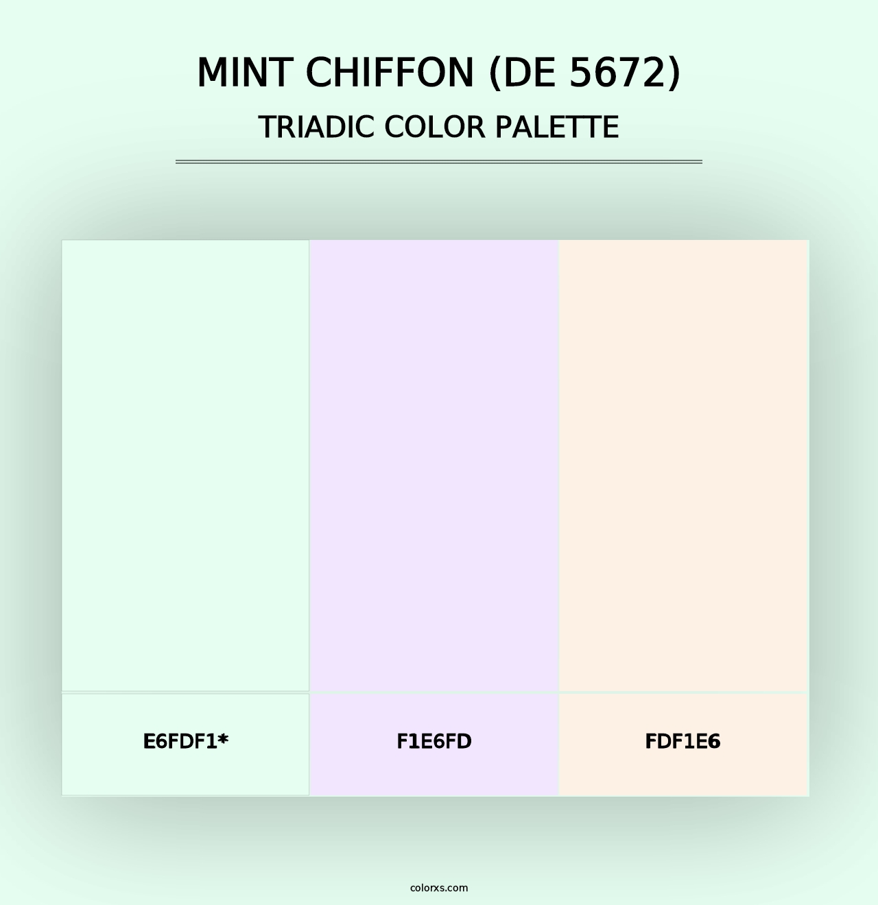 Mint Chiffon (DE 5672) - Triadic Color Palette