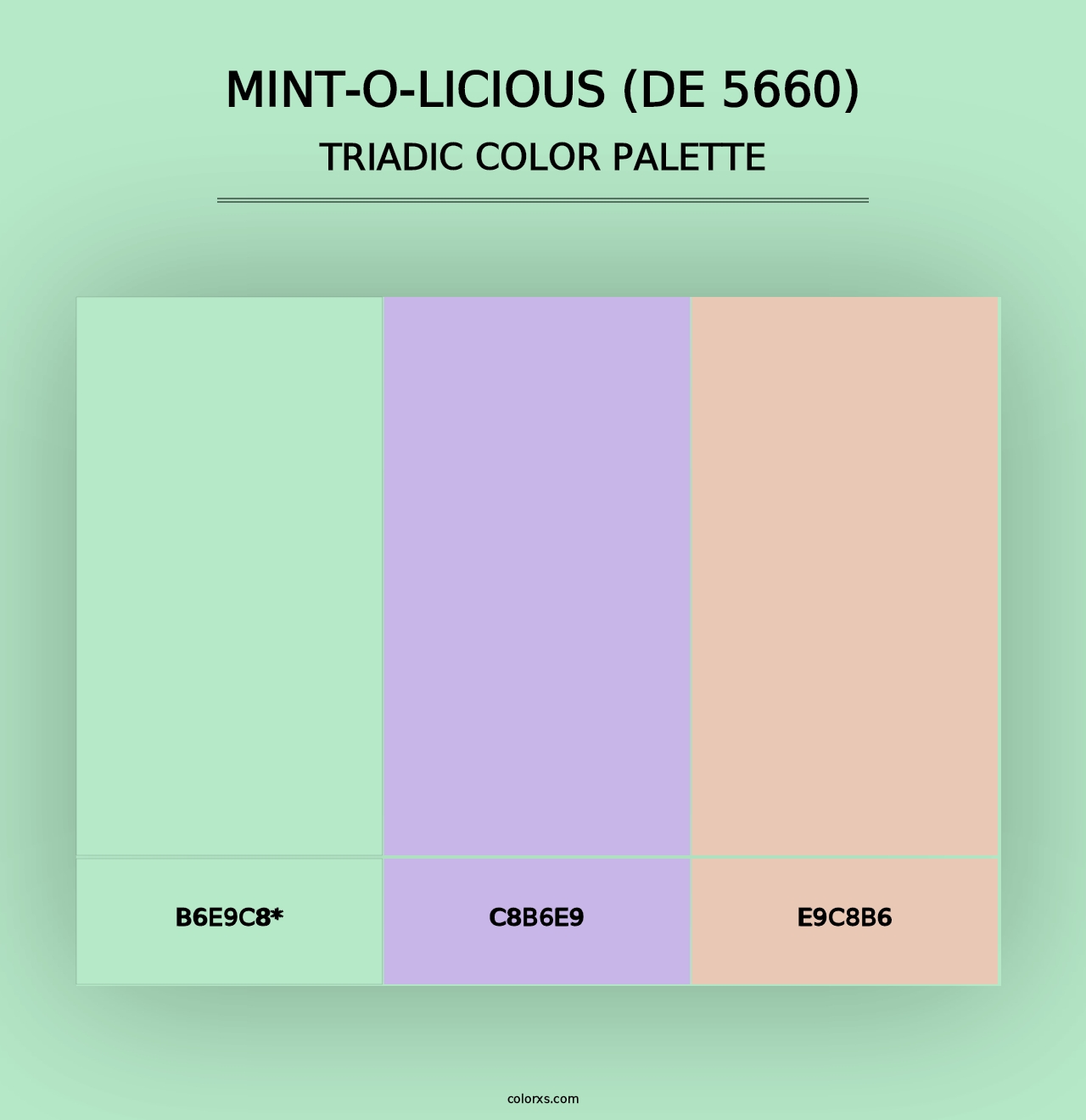 Mint-o-licious (DE 5660) - Triadic Color Palette