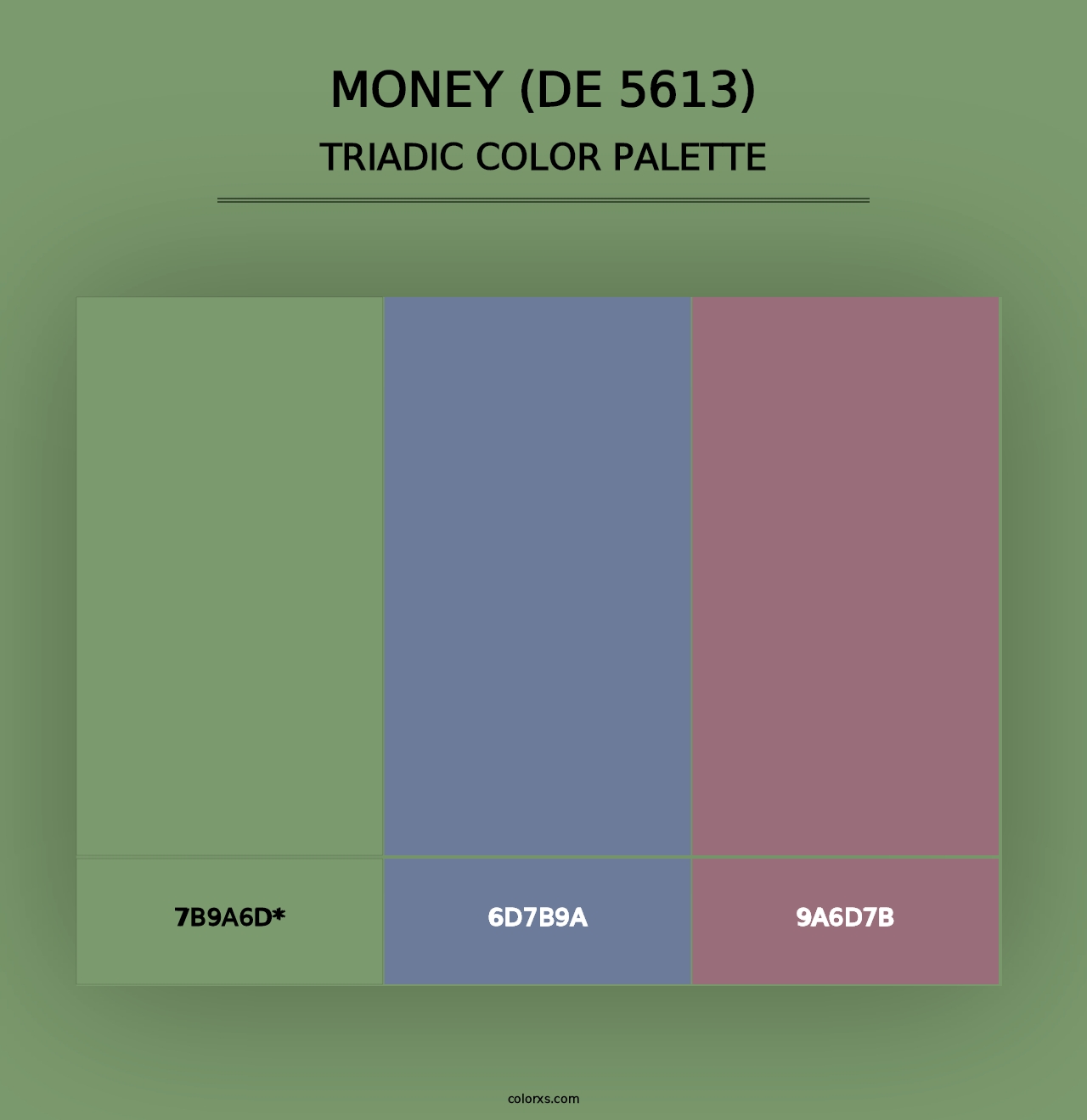 Money (DE 5613) - Triadic Color Palette