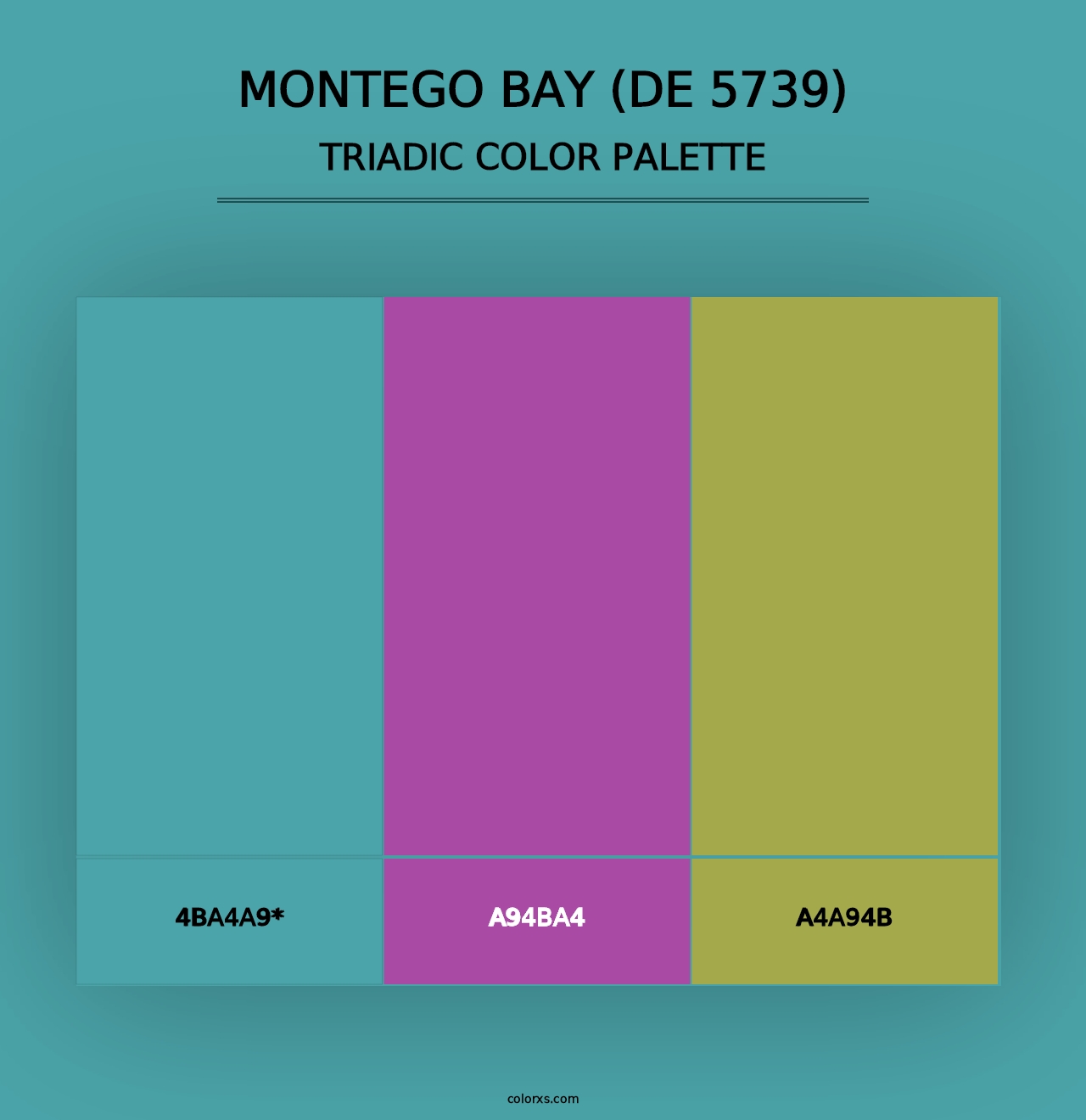 Montego Bay (DE 5739) - Triadic Color Palette