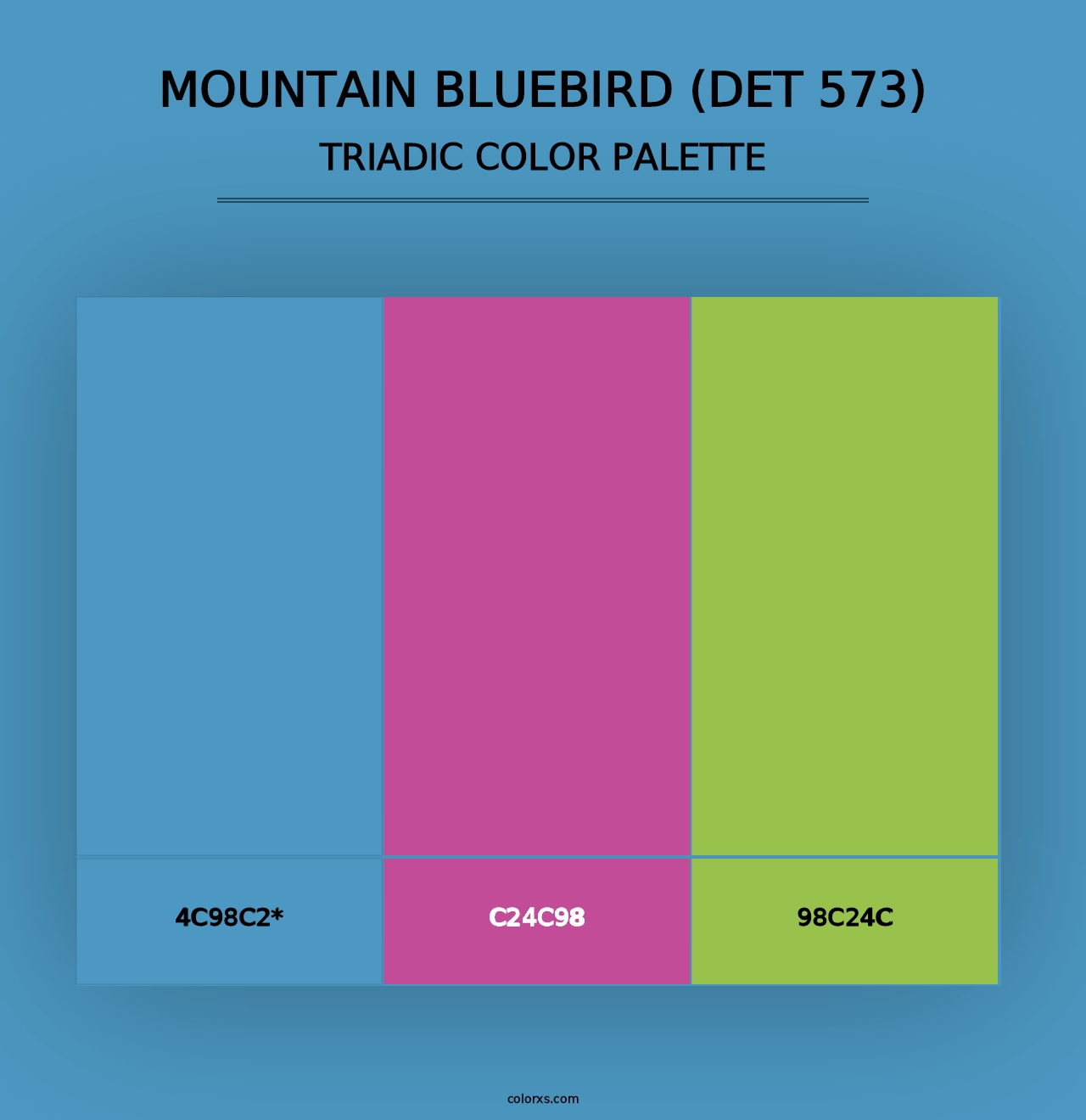 Mountain Bluebird (DET 573) - Triadic Color Palette