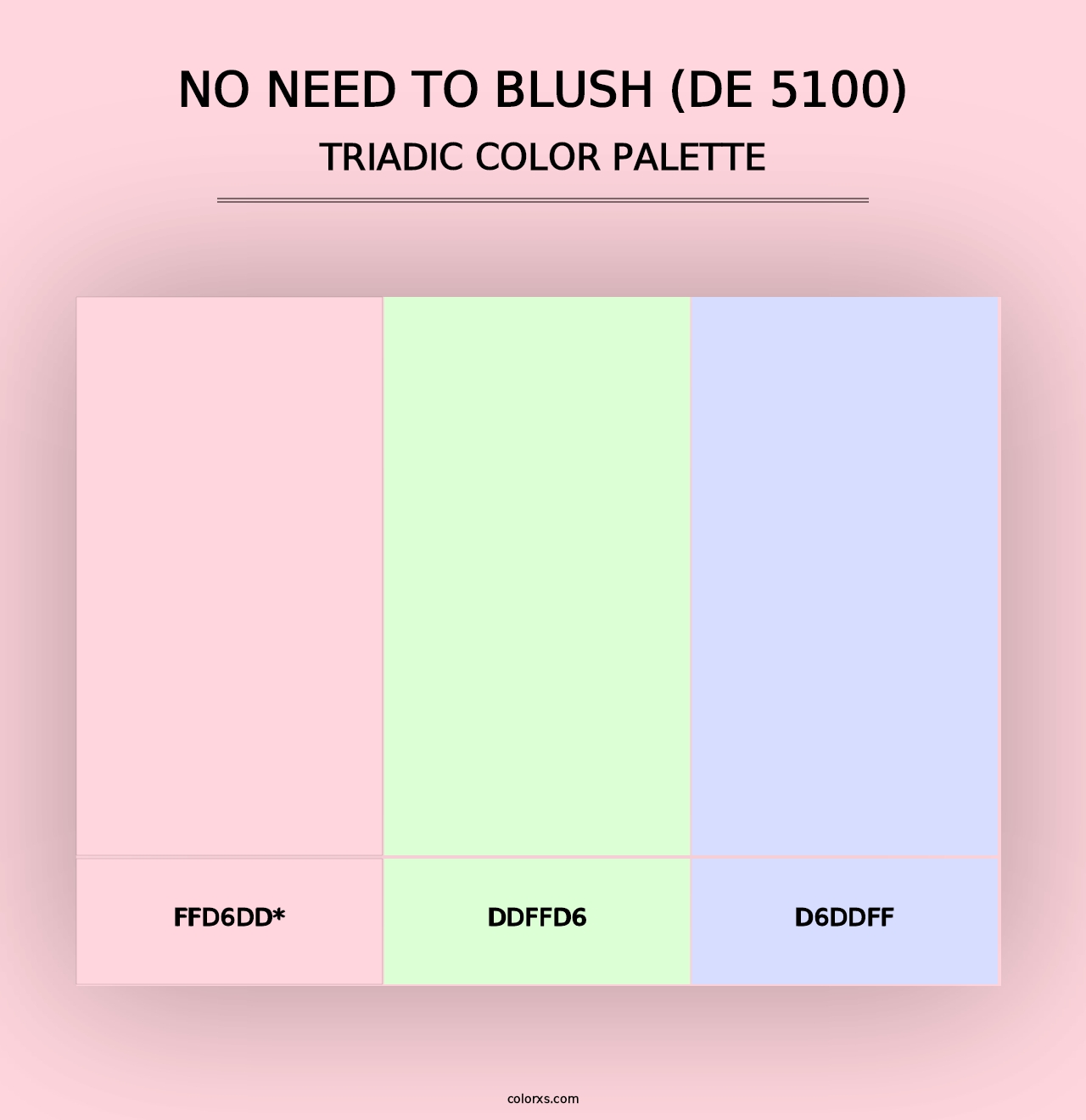 No Need to Blush (DE 5100) - Triadic Color Palette