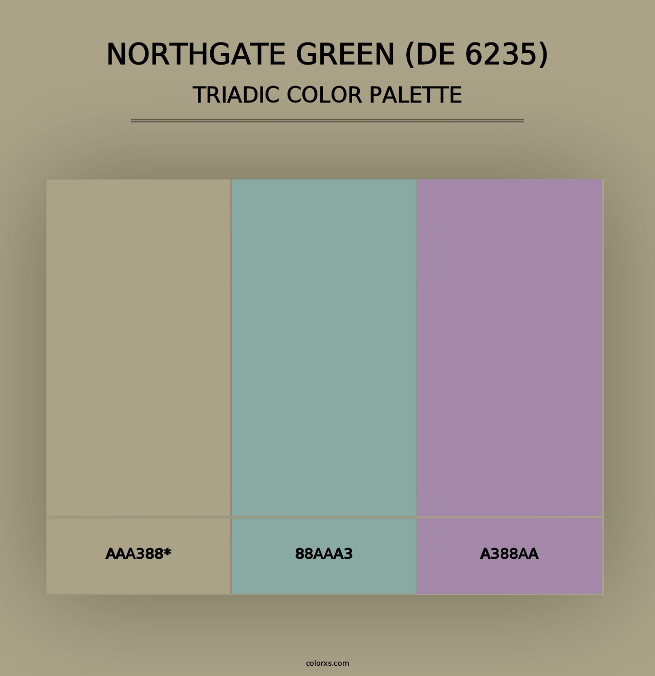 Northgate Green (DE 6235) - Triadic Color Palette