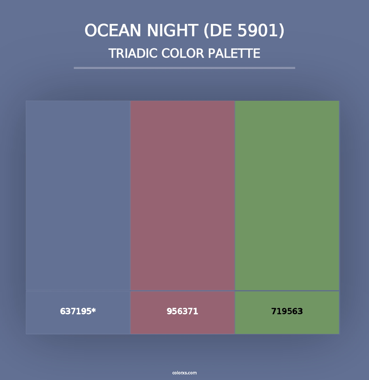 Ocean Night (DE 5901) - Triadic Color Palette