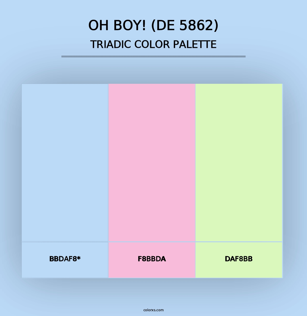 Oh Boy! (DE 5862) - Triadic Color Palette