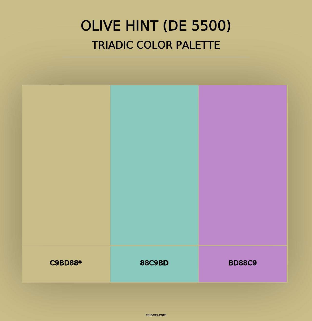 Olive Hint (DE 5500) - Triadic Color Palette