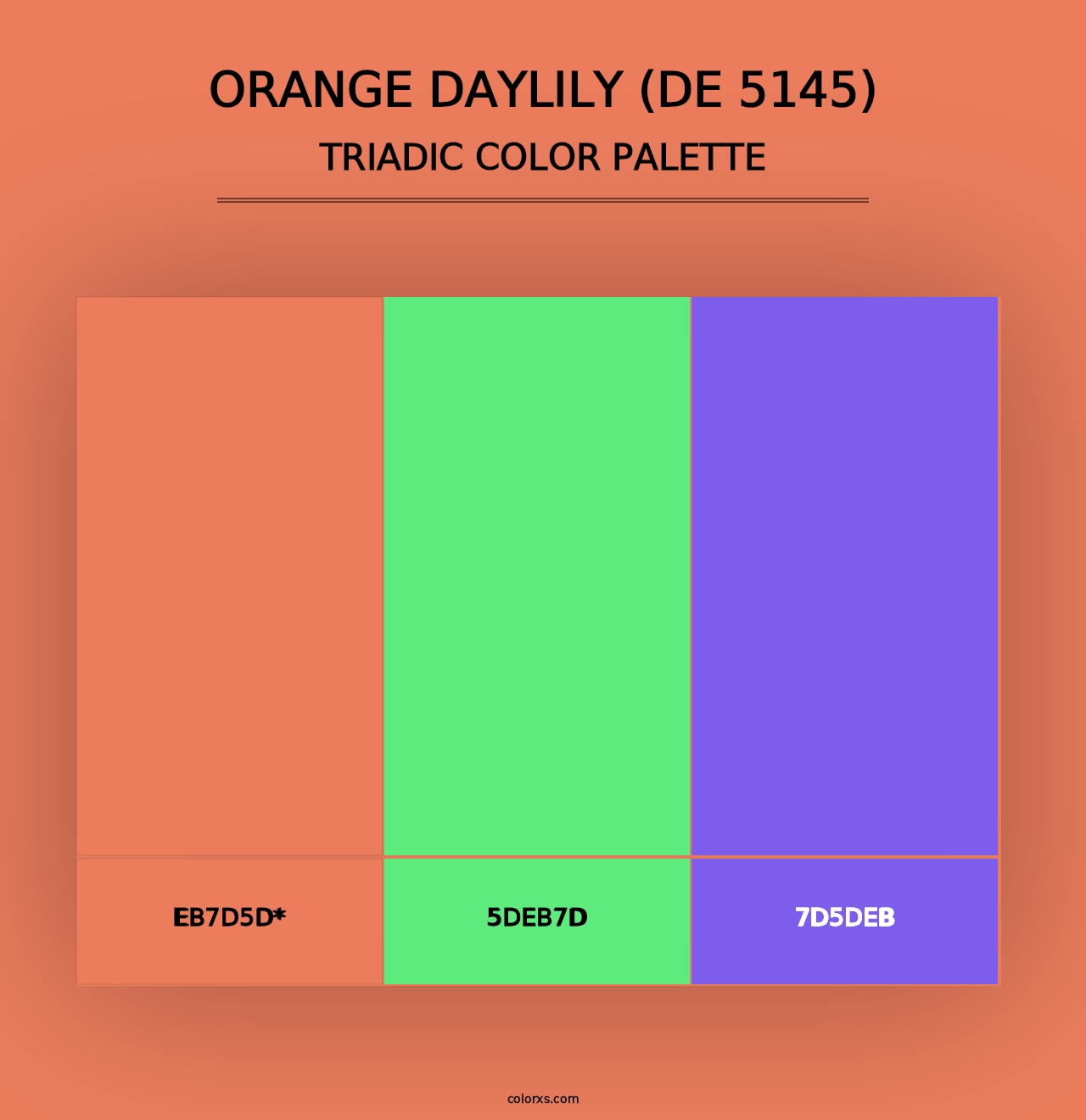 Orange Daylily (DE 5145) - Triadic Color Palette