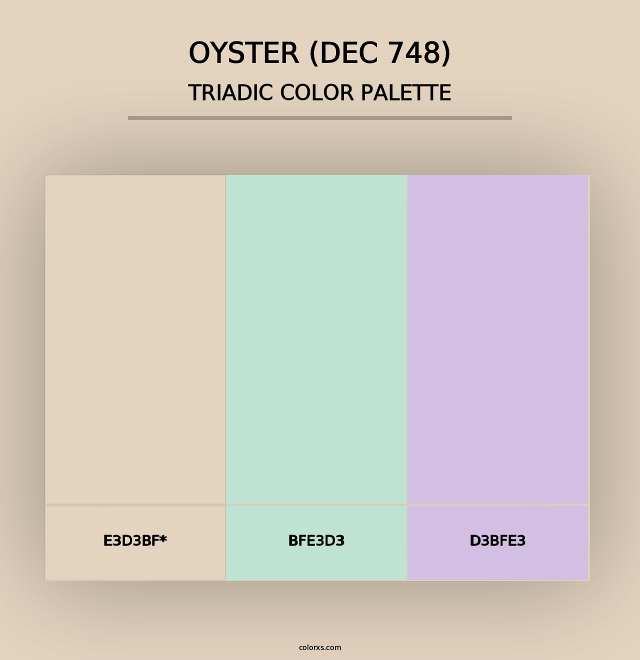 Oyster (DEC 748) - Triadic Color Palette