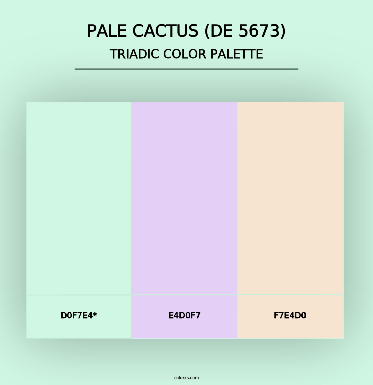 Pale Cactus (DE 5673) - Triadic Color Palette