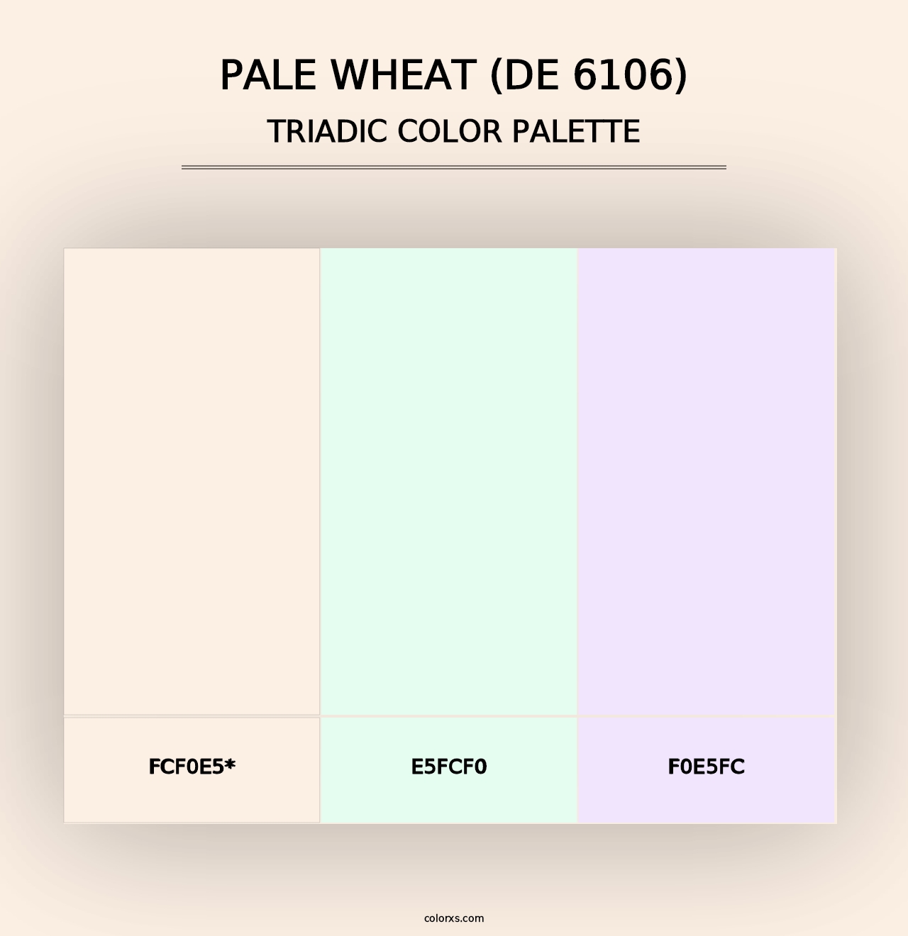 Pale Wheat (DE 6106) - Triadic Color Palette