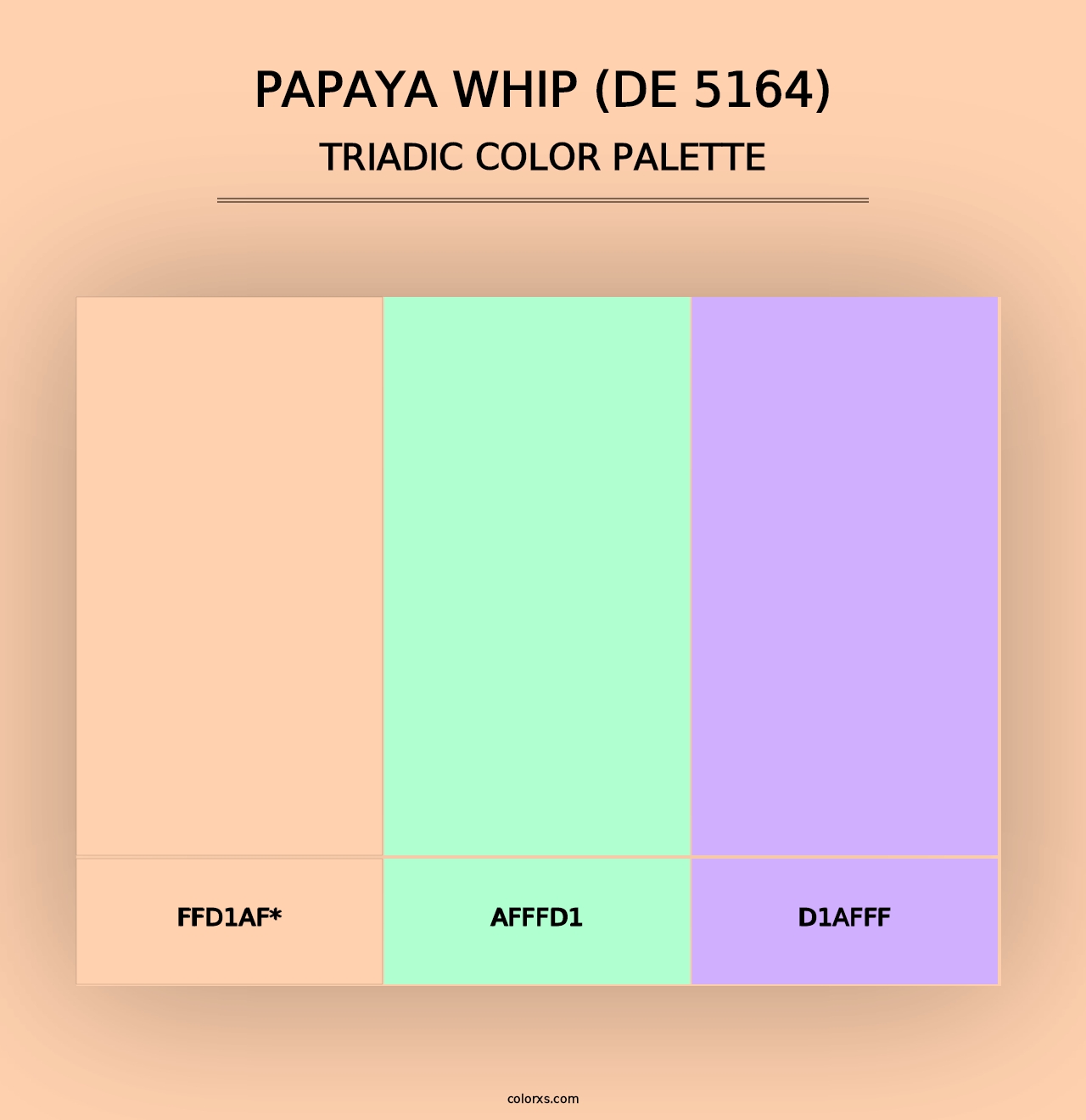 Papaya Whip (DE 5164) - Triadic Color Palette