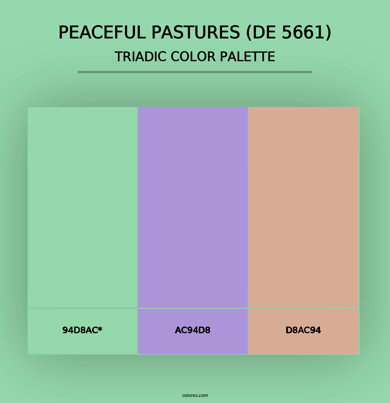 Peaceful Pastures (DE 5661) - Triadic Color Palette