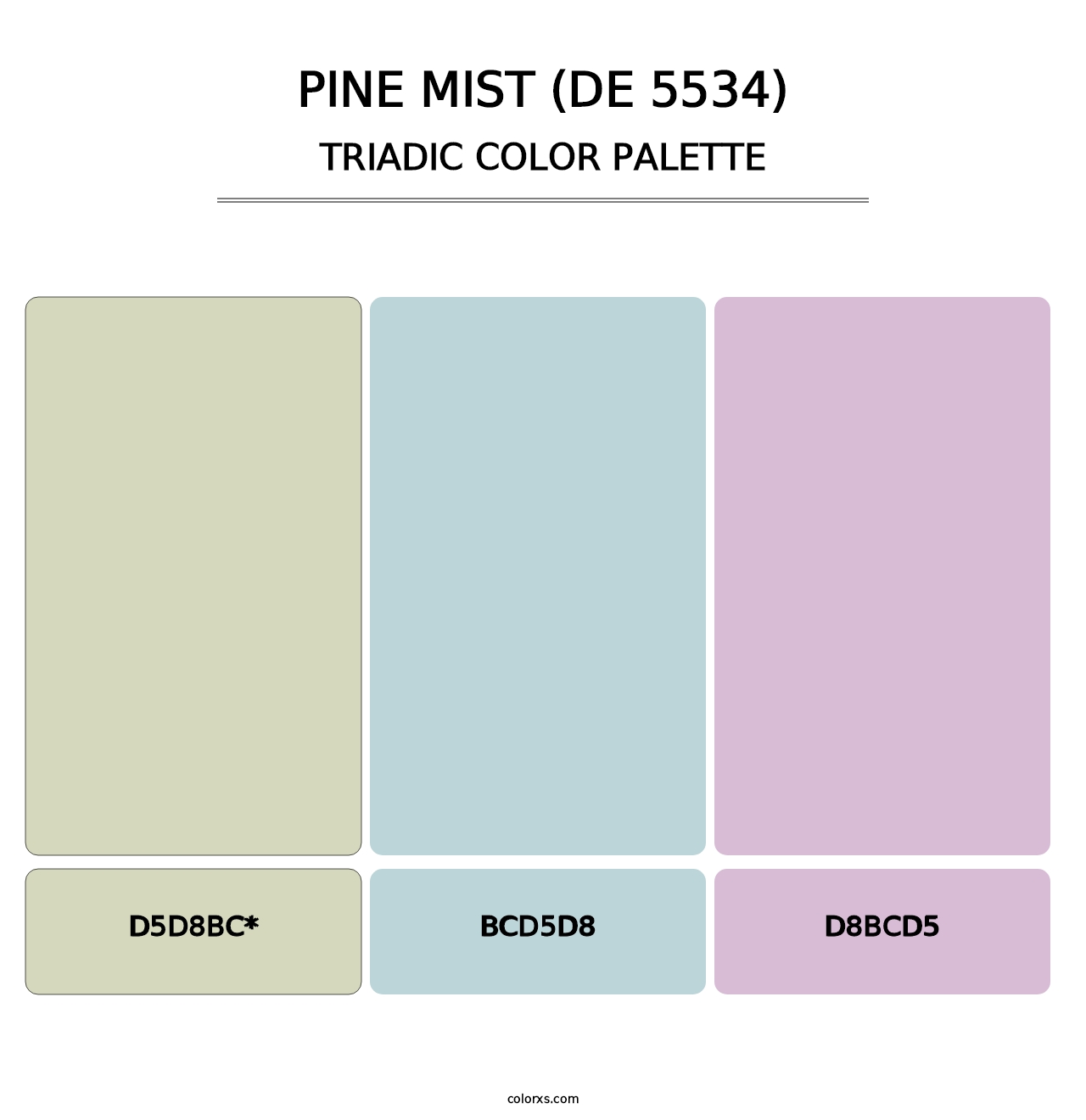 Pine Mist (DE 5534) - Triadic Color Palette