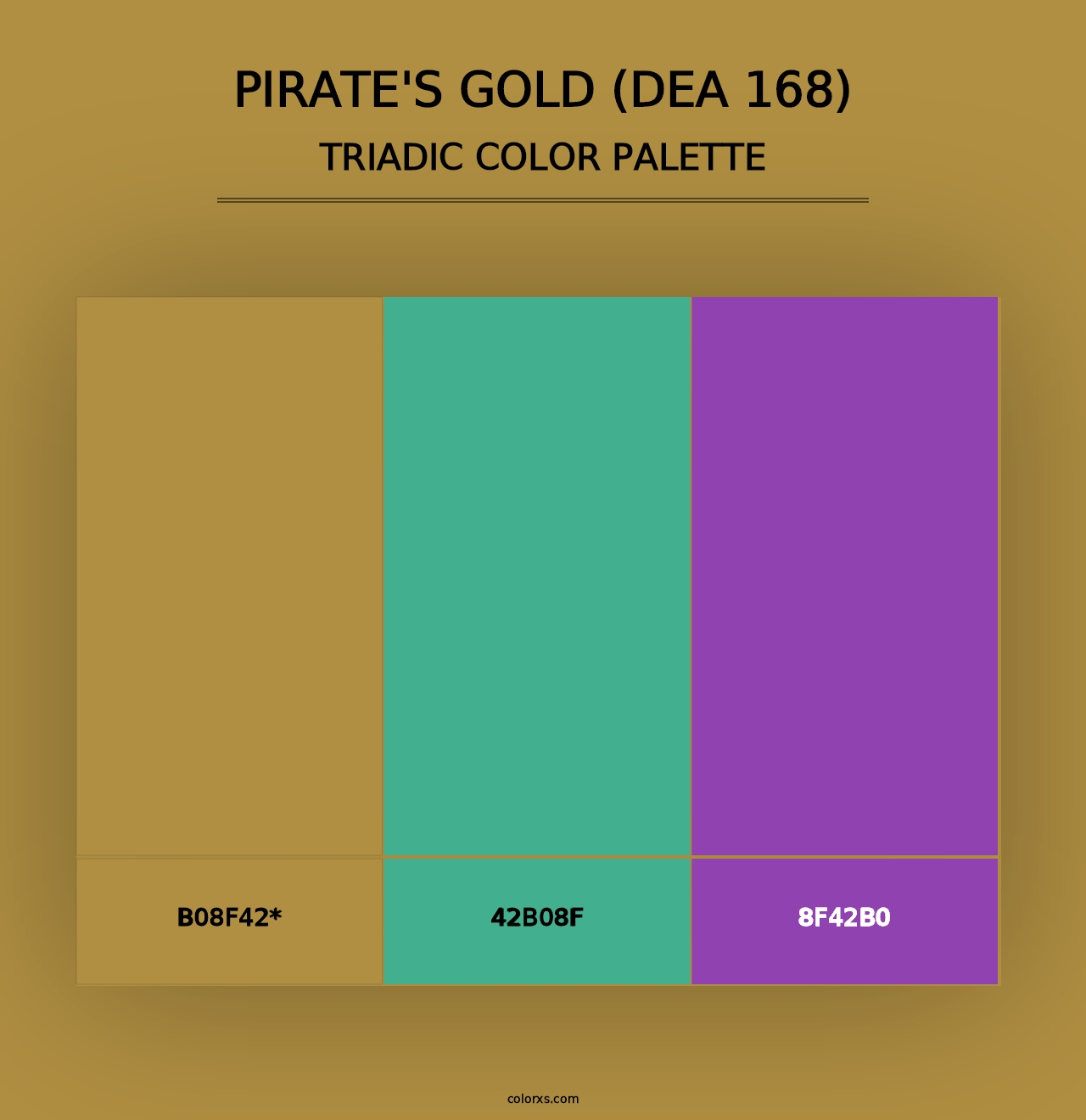 Pirate's Gold (DEA 168) - Triadic Color Palette