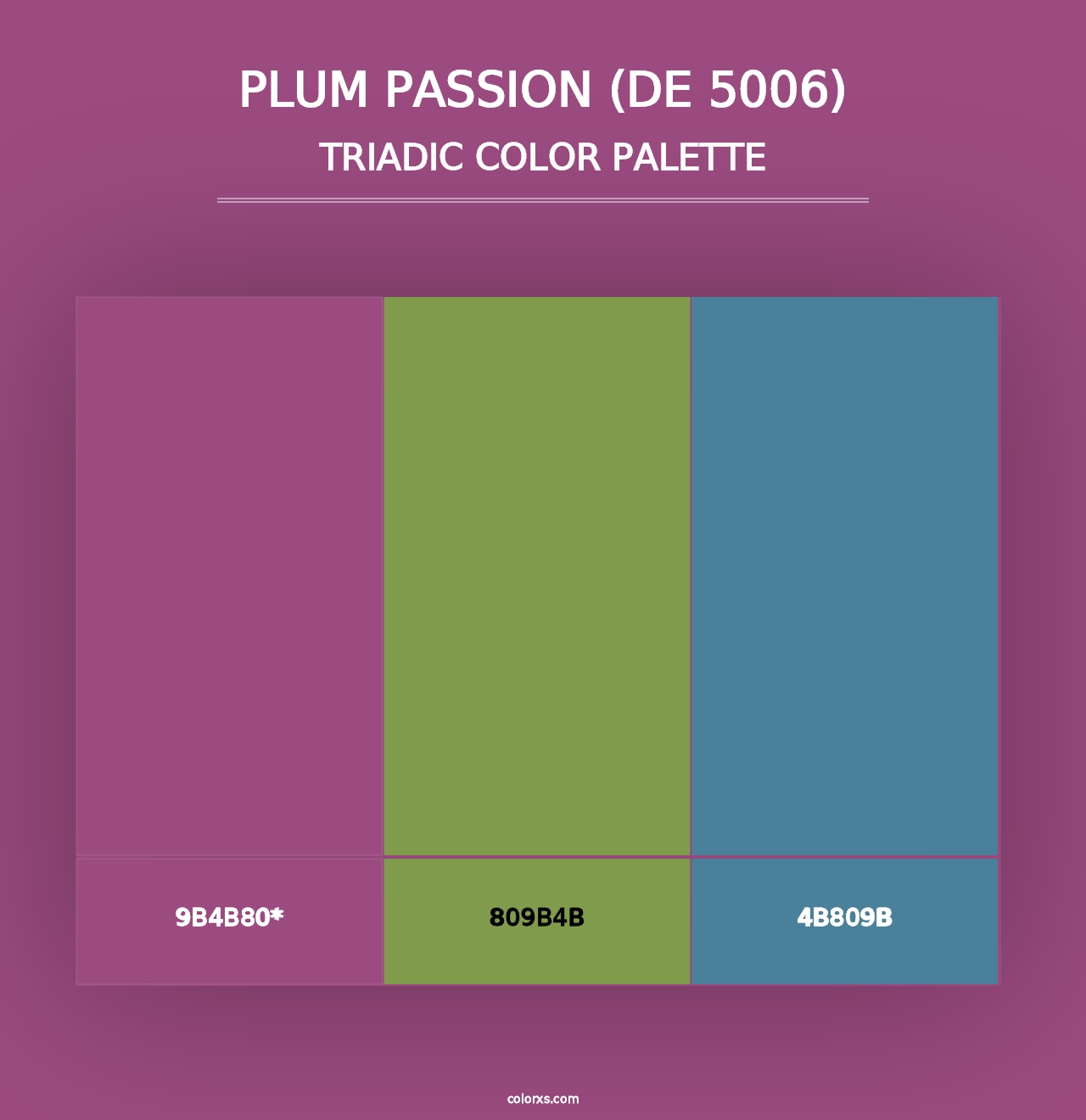 Plum Passion (DE 5006) - Triadic Color Palette