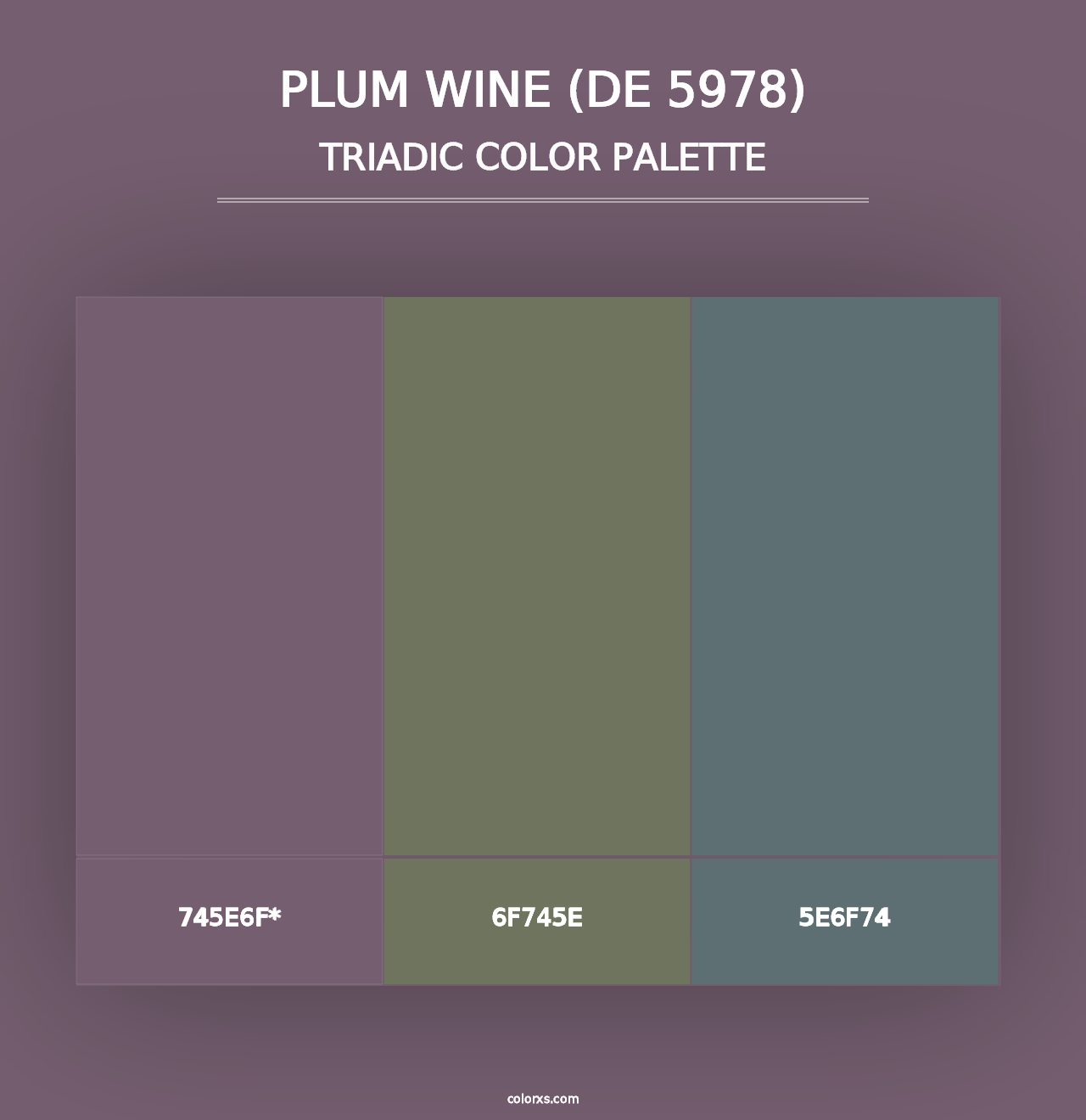 Plum Wine (DE 5978) - Triadic Color Palette