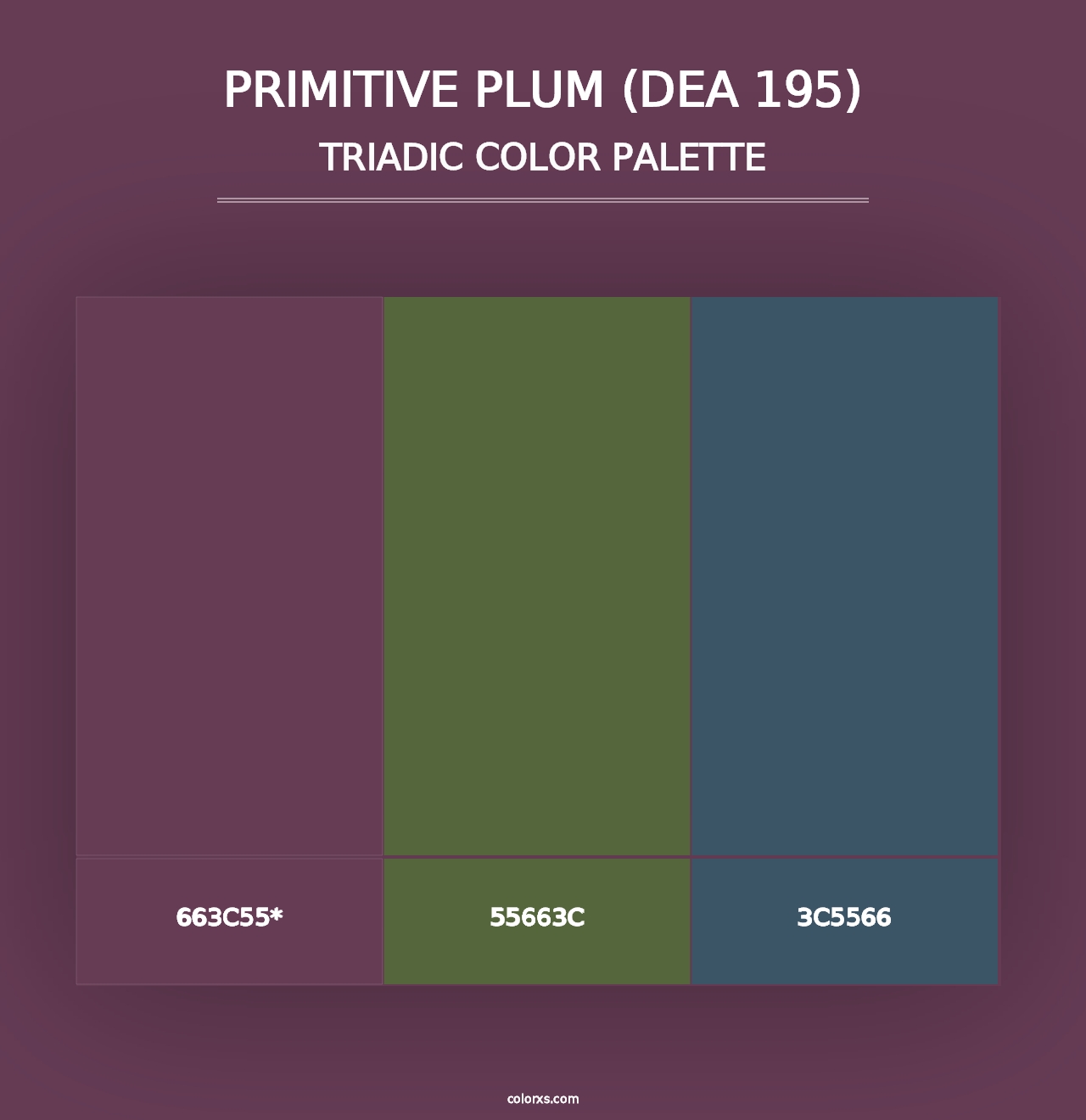 Primitive Plum (DEA 195) - Triadic Color Palette