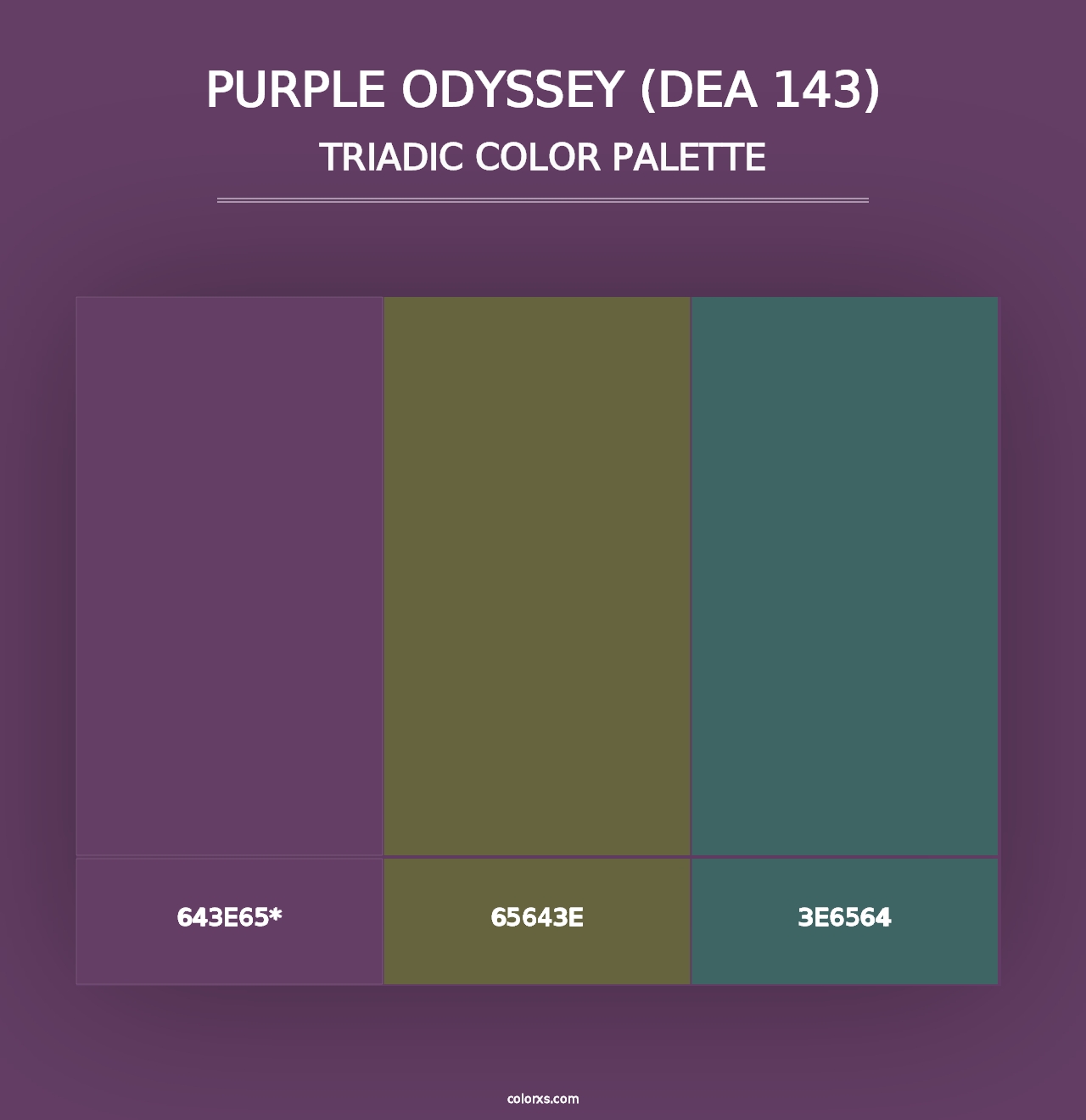 Purple Odyssey (DEA 143) - Triadic Color Palette