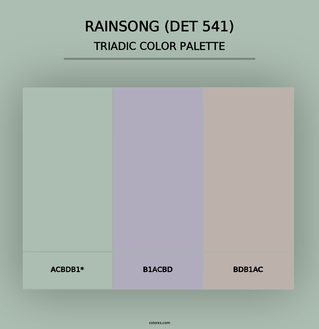 Rainsong (DET 541) - Triadic Color Palette