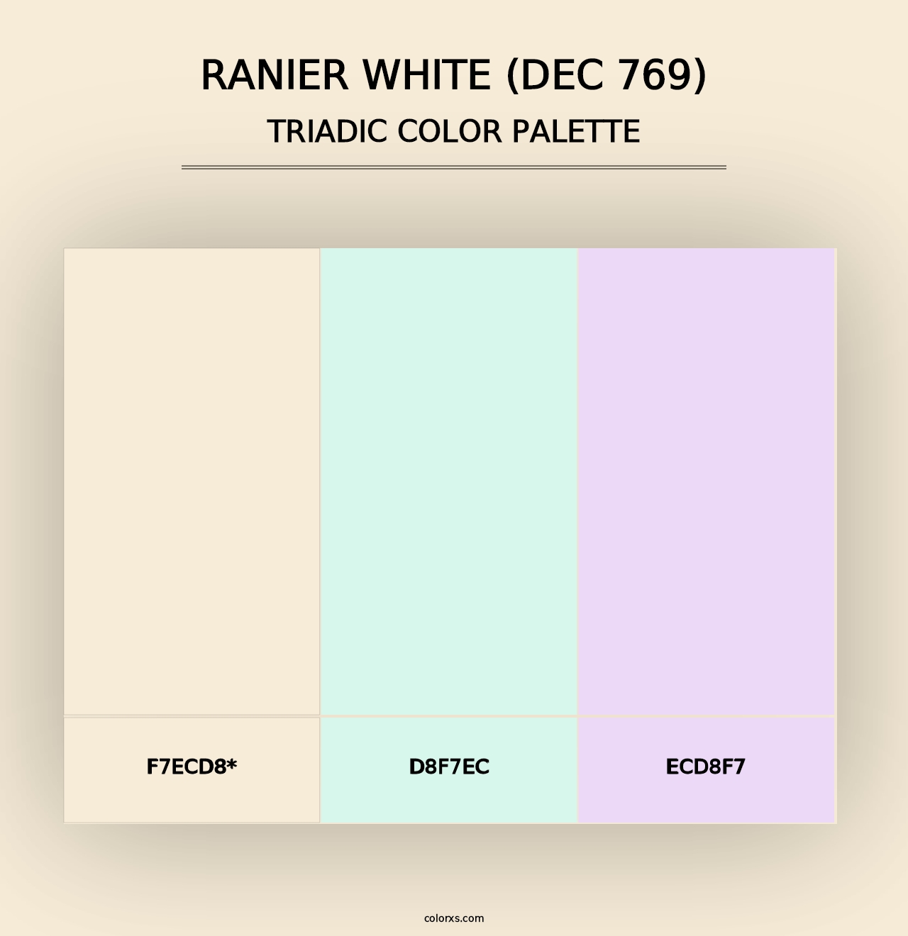 Ranier White (DEC 769) - Triadic Color Palette