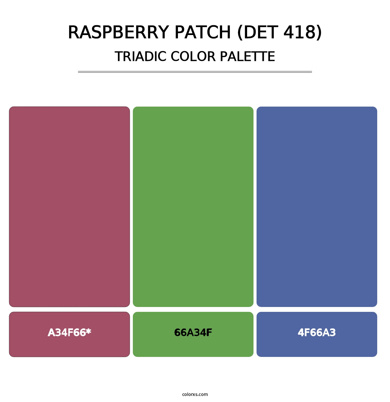 Raspberry Patch (DET 418) - Triadic Color Palette