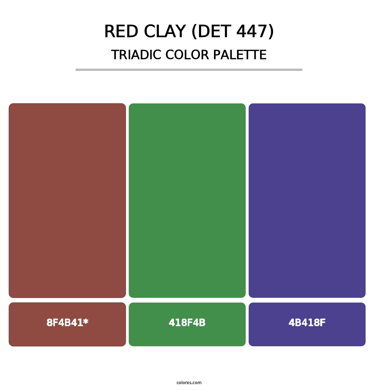 Red Clay (DET 447) - Triadic Color Palette