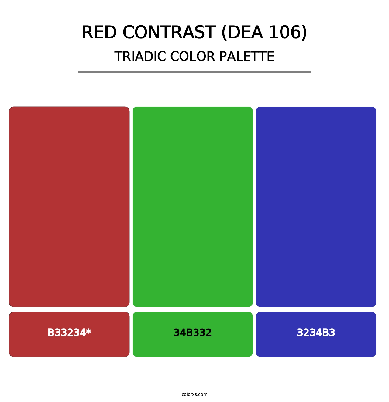 Red Contrast (DEA 106) - Triadic Color Palette