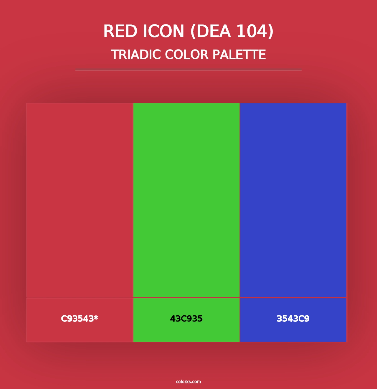 Red Icon (DEA 104) - Triadic Color Palette