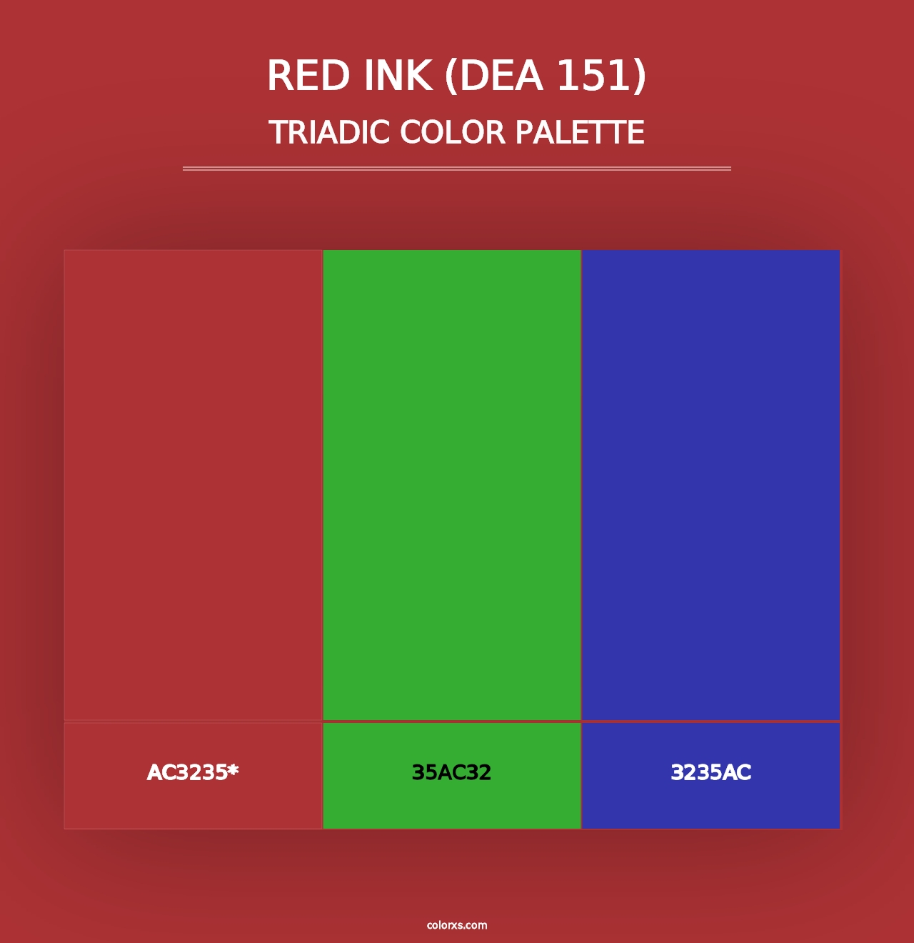 Red Ink (DEA 151) - Triadic Color Palette