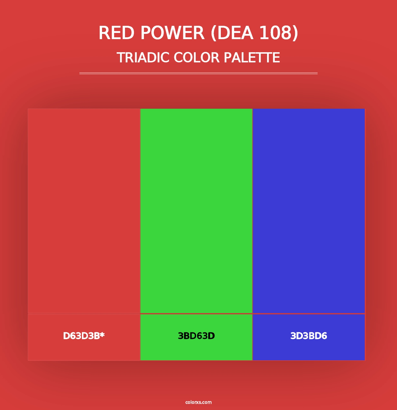 Red Power (DEA 108) - Triadic Color Palette