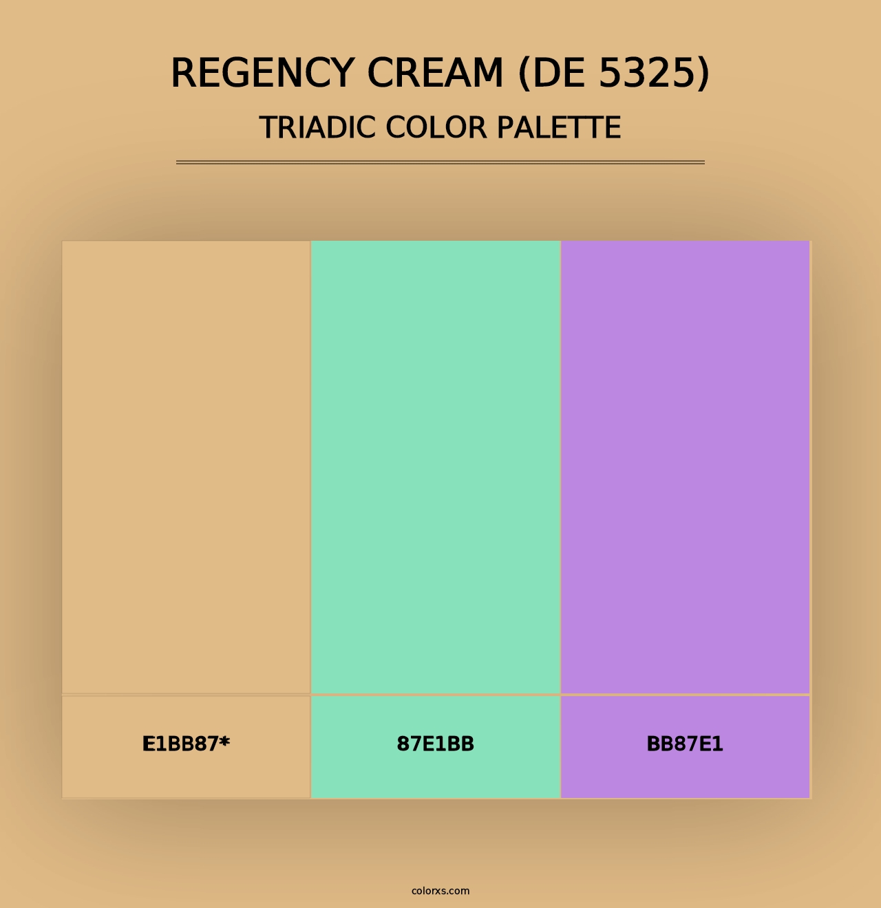 Regency Cream (DE 5325) - Triadic Color Palette