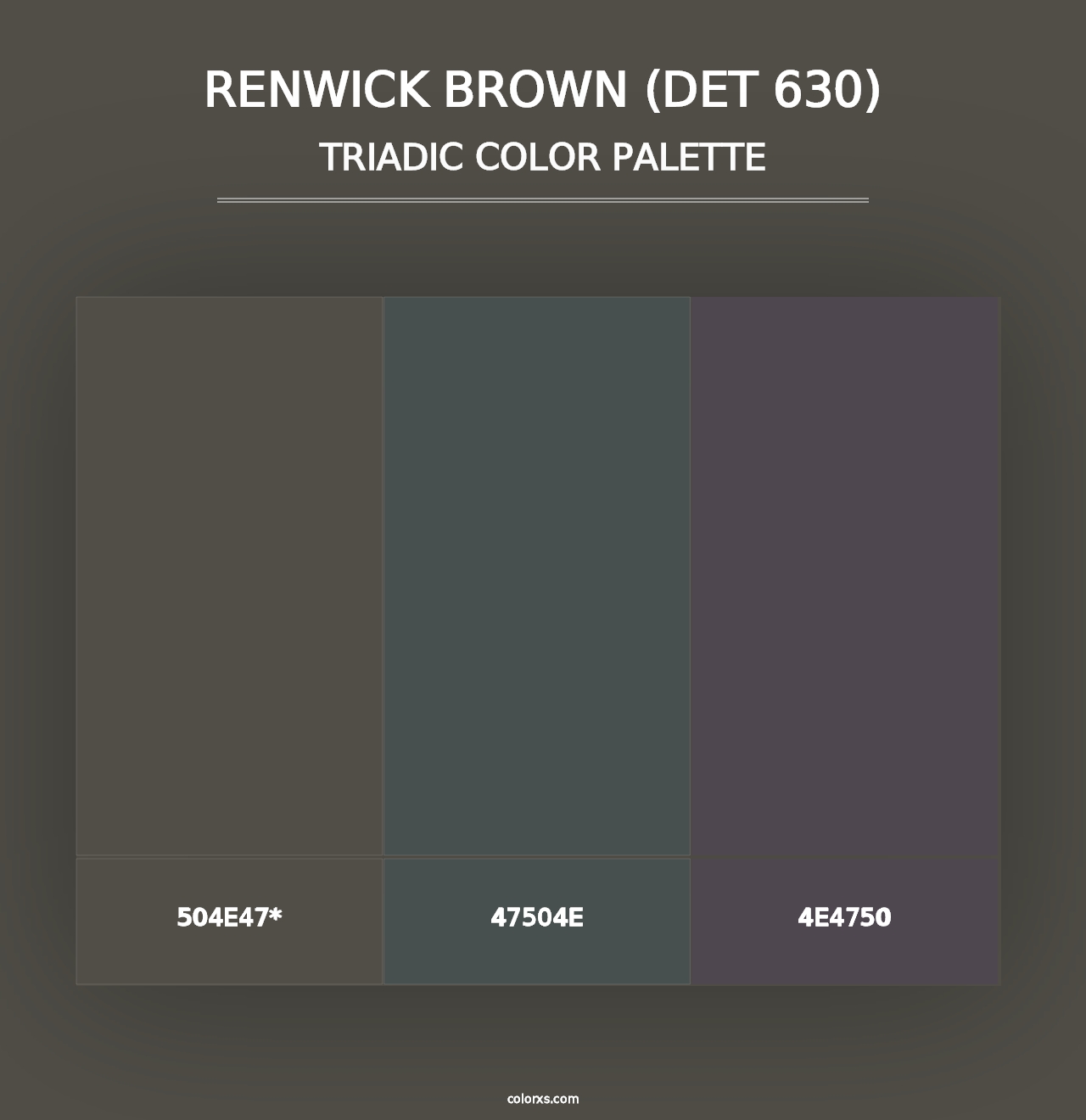 Renwick Brown (DET 630) - Triadic Color Palette