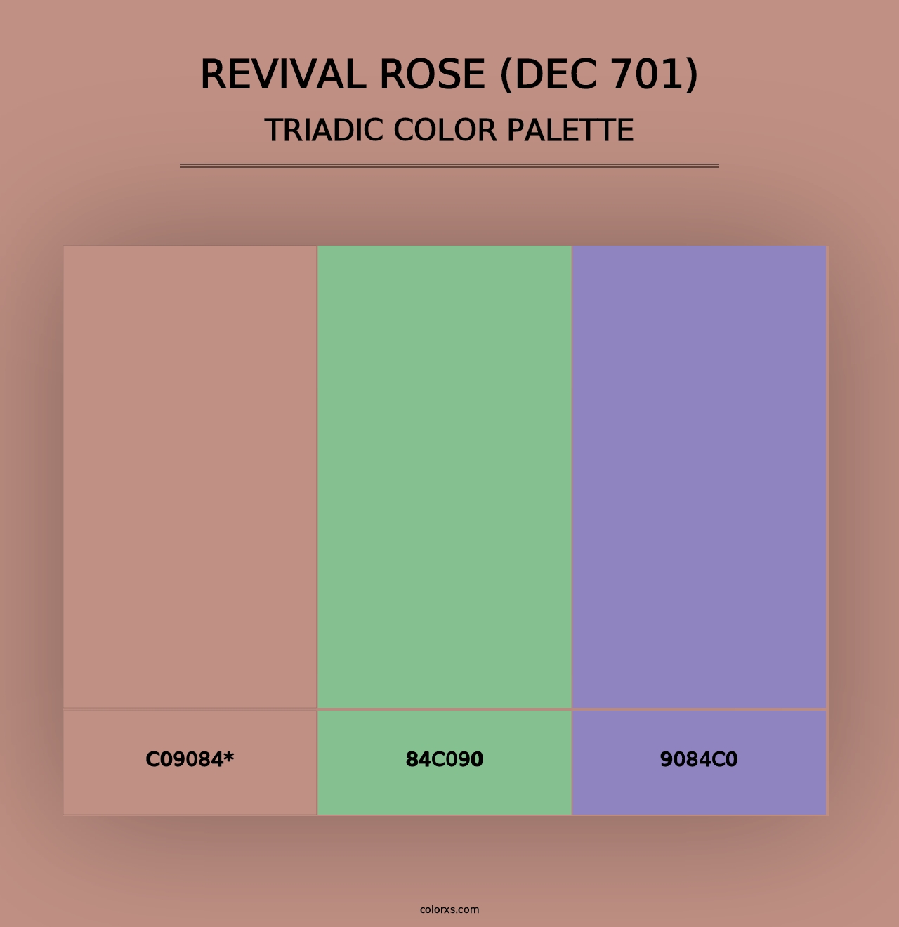 Revival Rose (DEC 701) - Triadic Color Palette